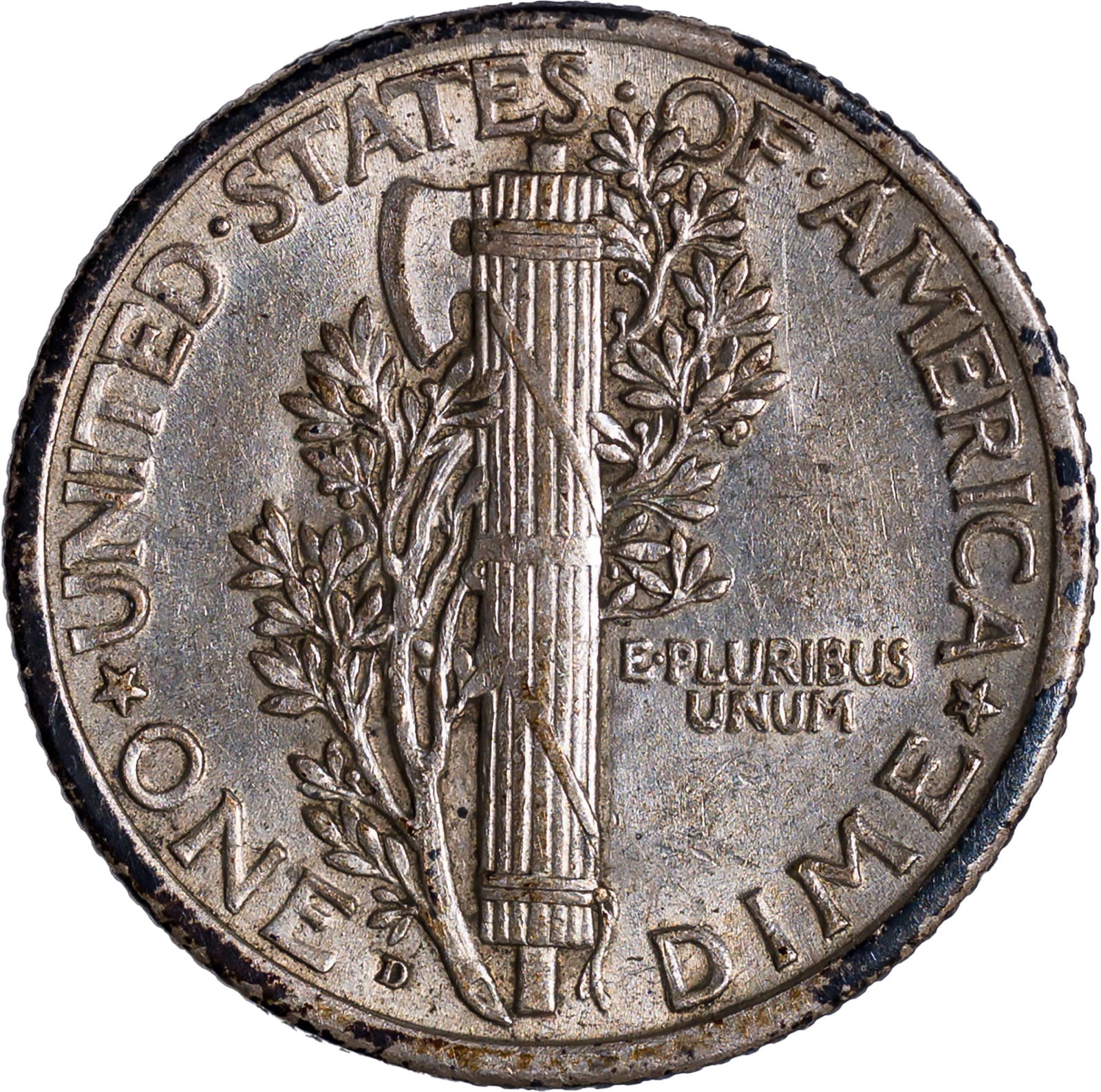 AU-58 1920-D Mercury Die - 2