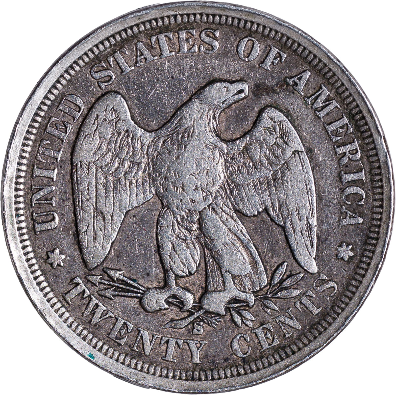 VF-20 Details 1875-S Twenty Cents - 2
