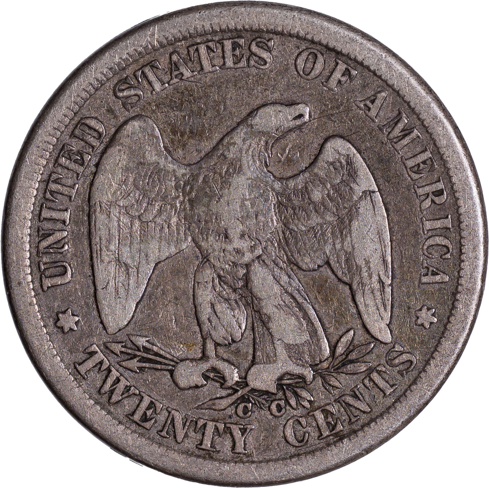 F-12 1875-CC Twenty Cents - 2