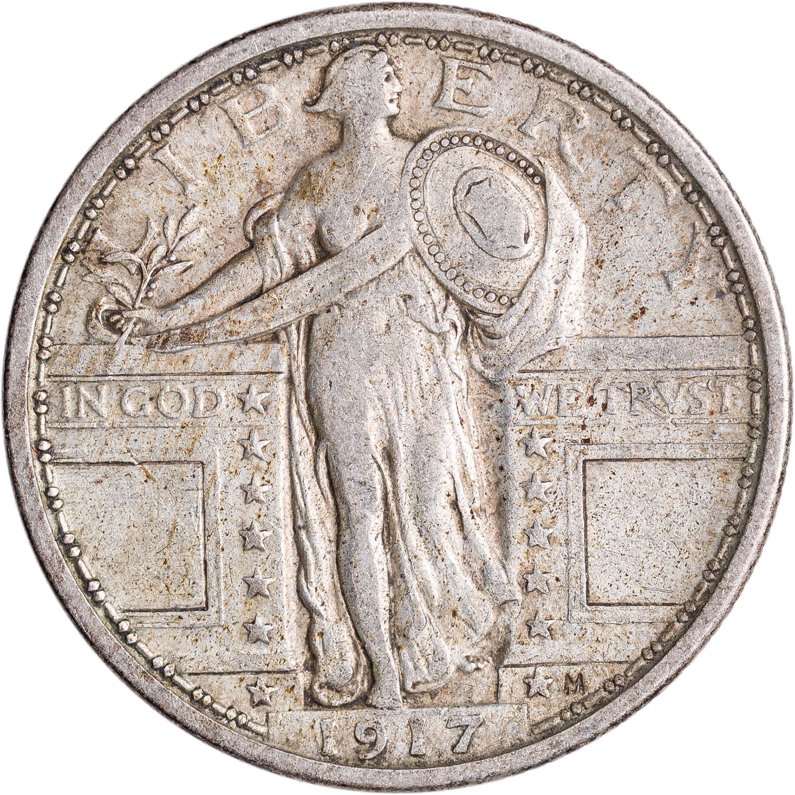 EF-40 1917 TI Standing Liberty Quarter: Original and problem free.