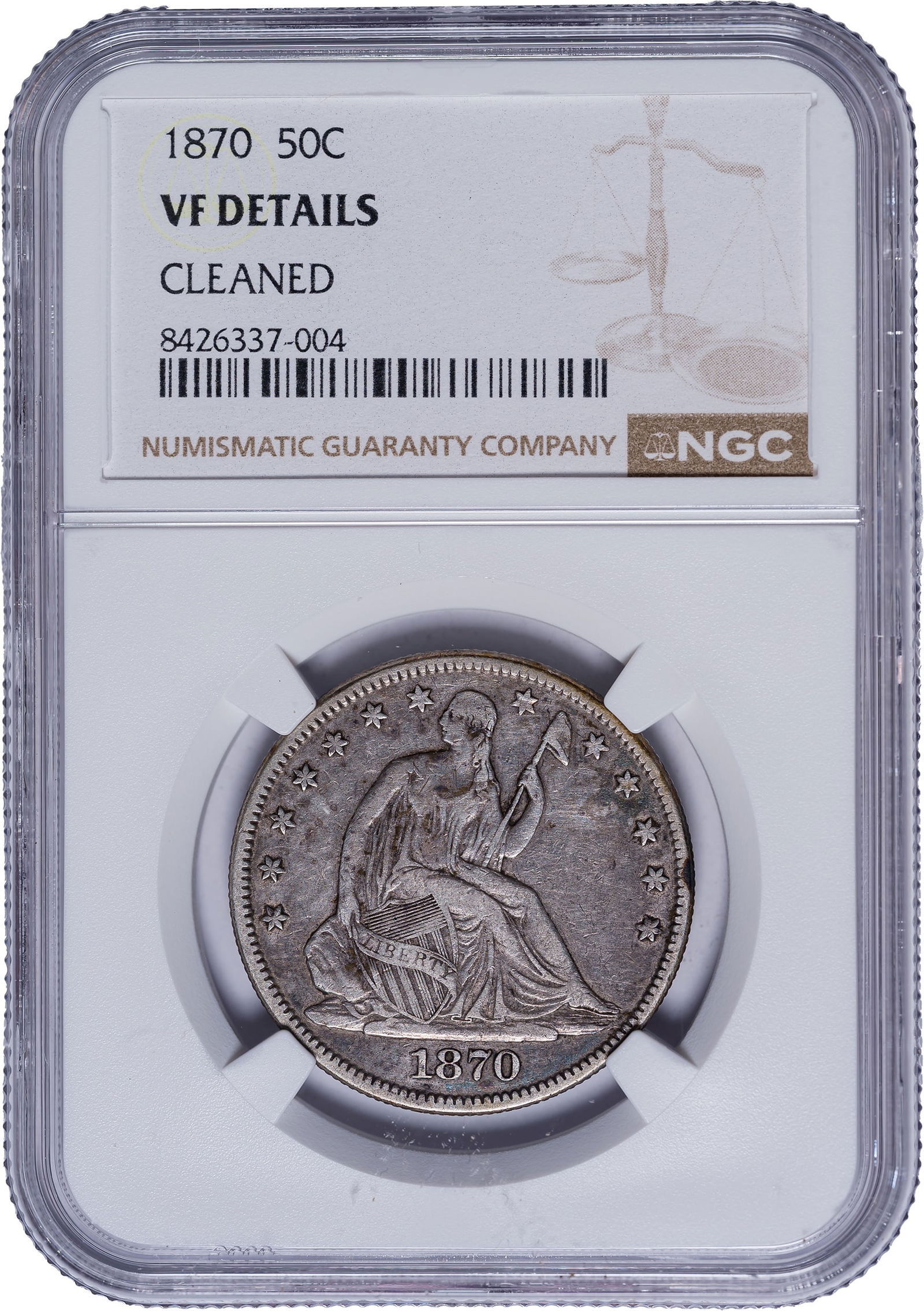 NGC VF Details 1870 Half Dollar (1 of 2)