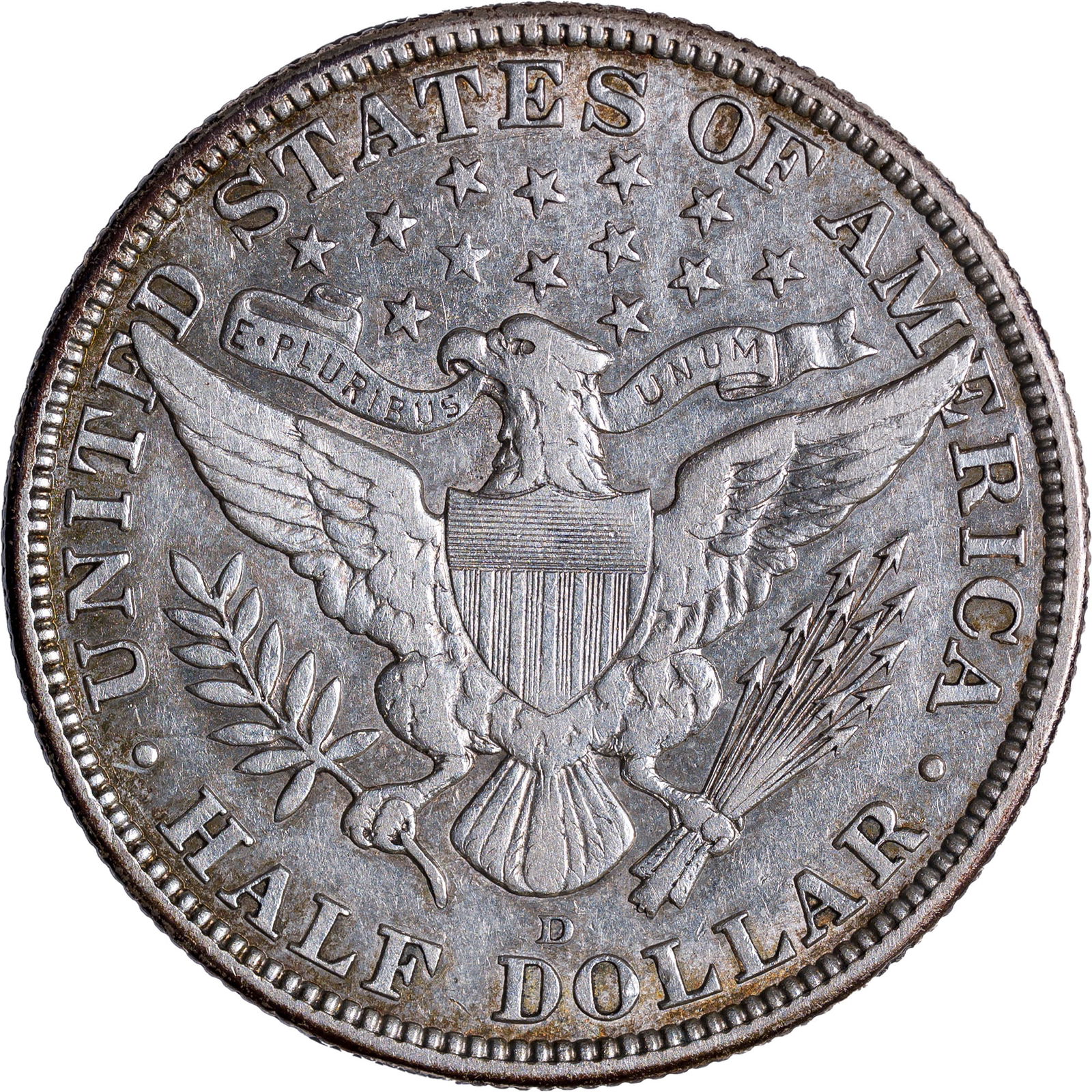 EF-40 1915-D Barber Half Dollar - 2