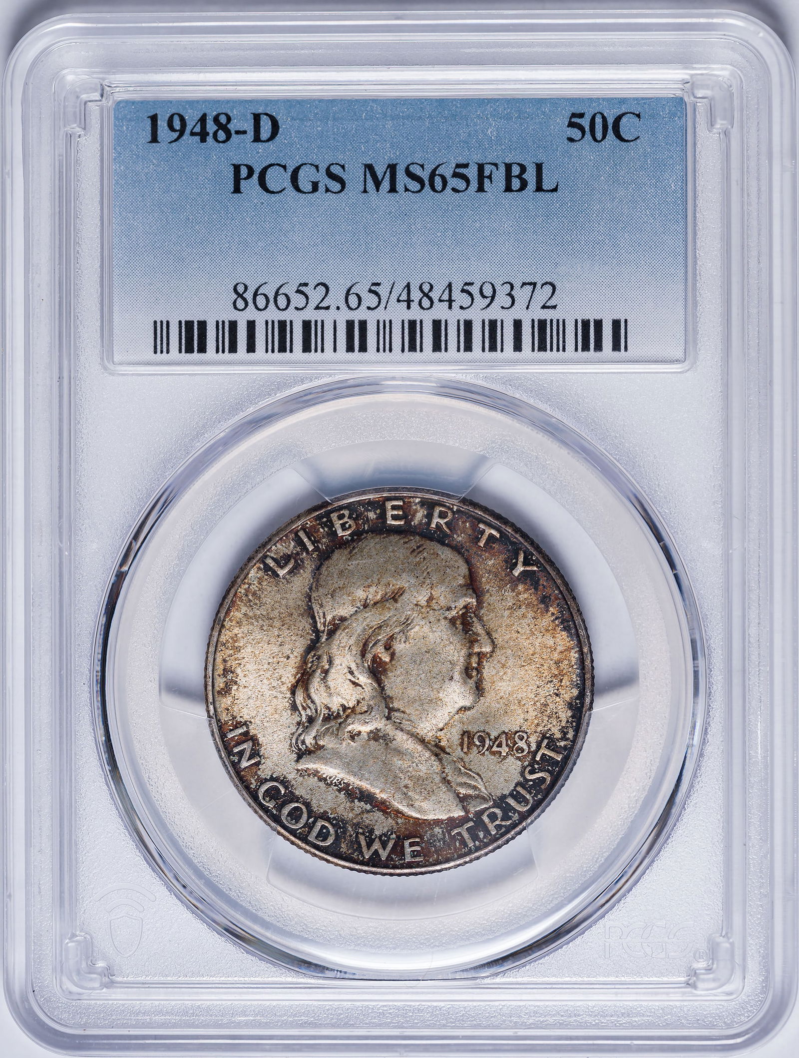 PCGS MS-65 FBL 1948-D Franklin Half Dollar (1 of 2)