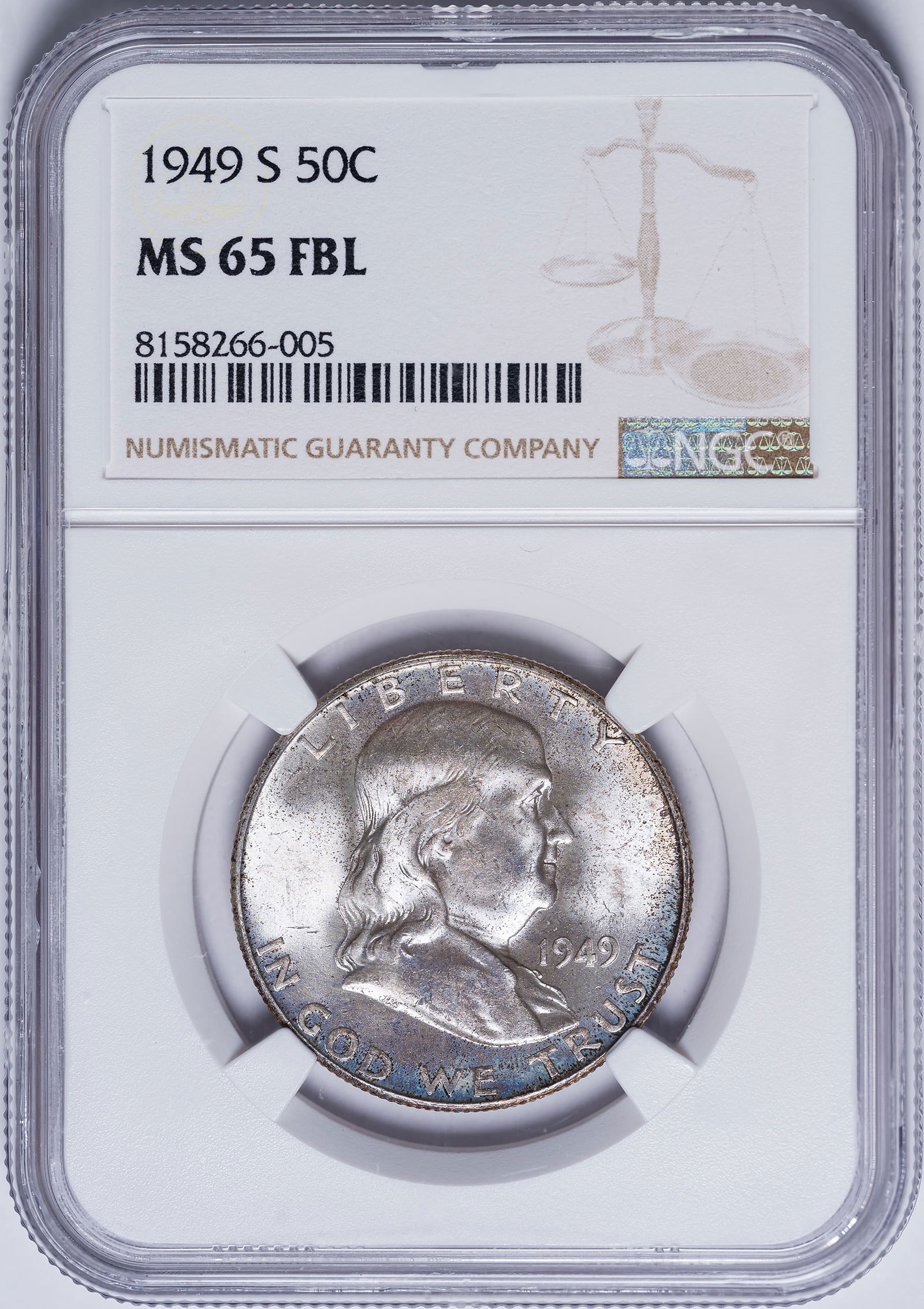 NGC MS-65 FBL 1949-S Franklin Half Dollar (1 of 2)
