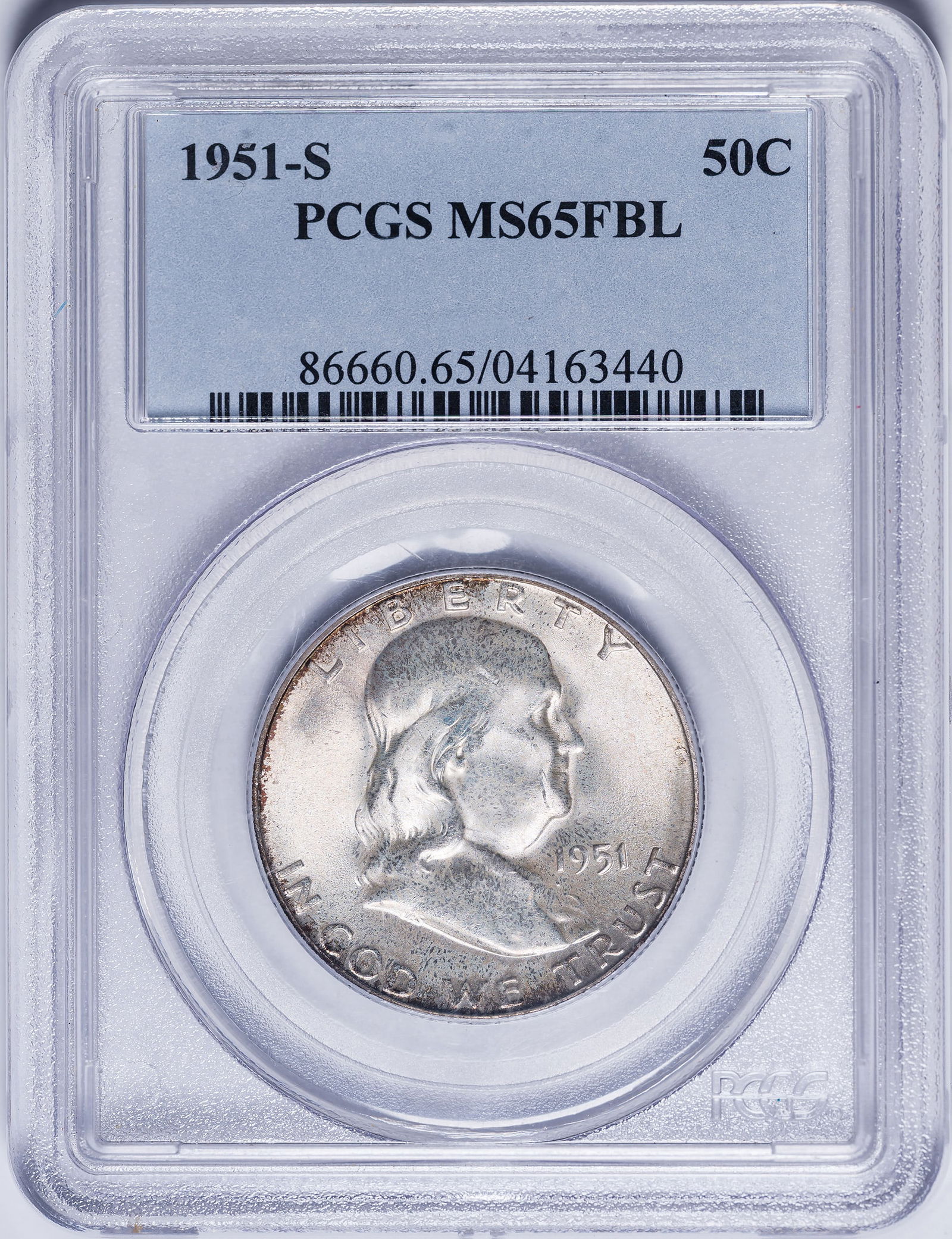 PCGS MS-65 FBL 1951-S Franklin Half Dollar (1 of 2)