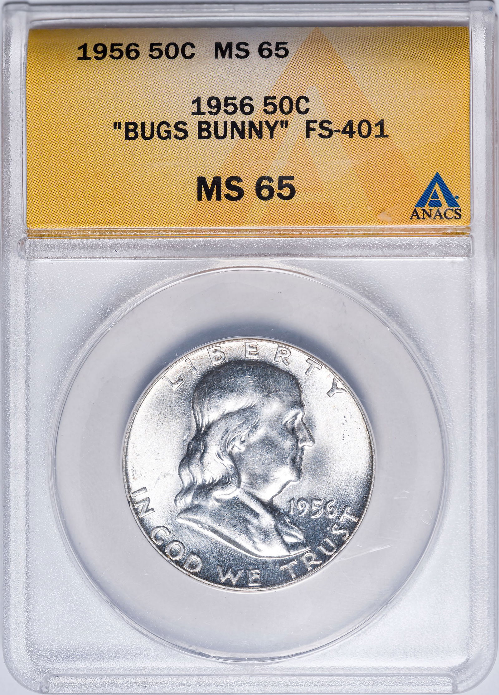 ANACS MS-65 Bugs Bunny 1956 Franklin Half (1 of 2)