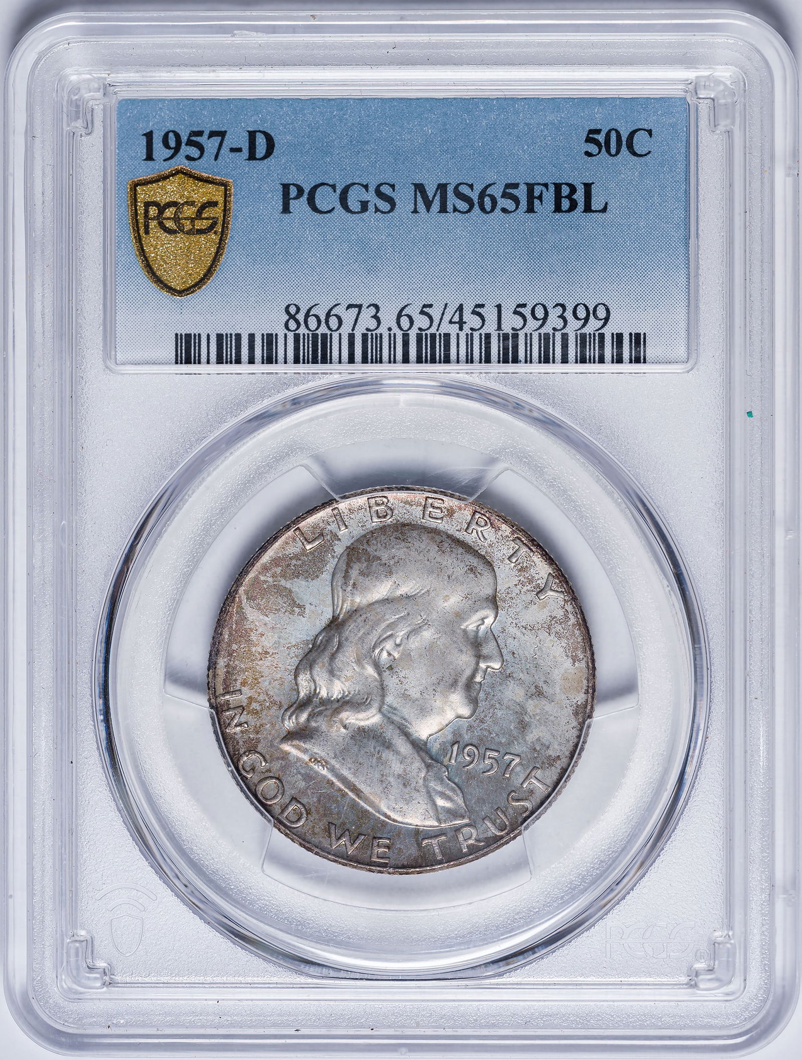 PCGS MS-65 FBL 1957-D Franklin Half Dollar (1 of 2)