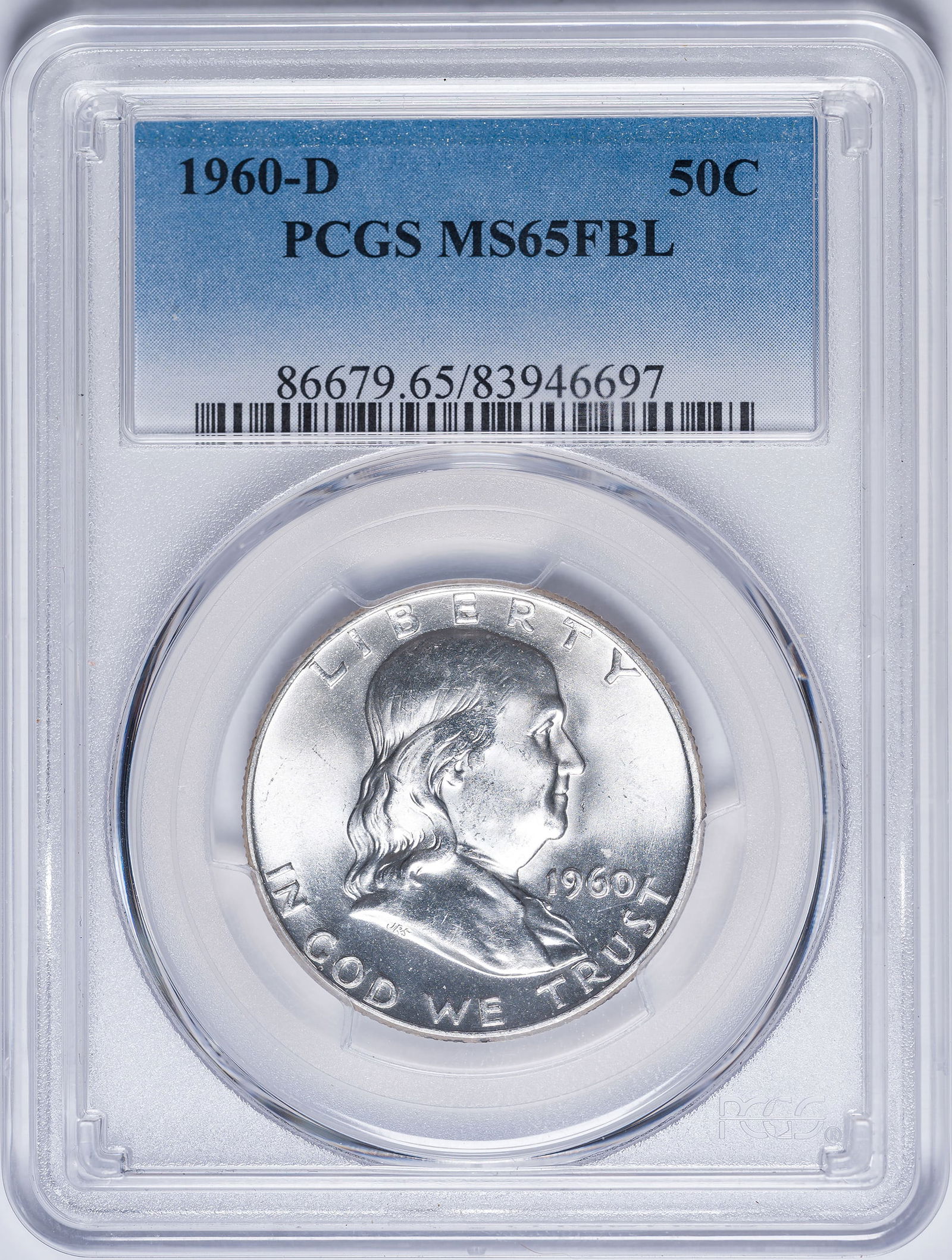 PCGS MS-65 FBL 1960-D Franklin Half Dollar (1 of 2)