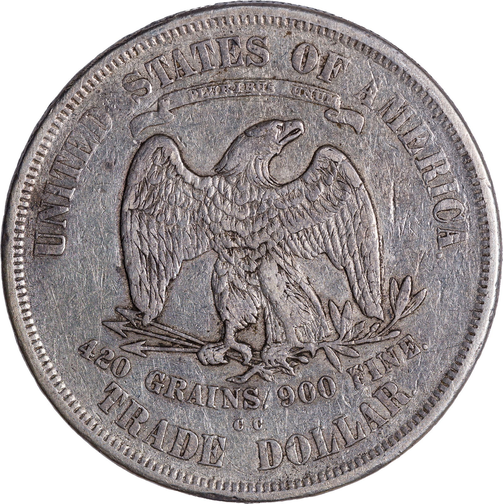 EF-40 Details 1874-CC Trade Dollar - 2