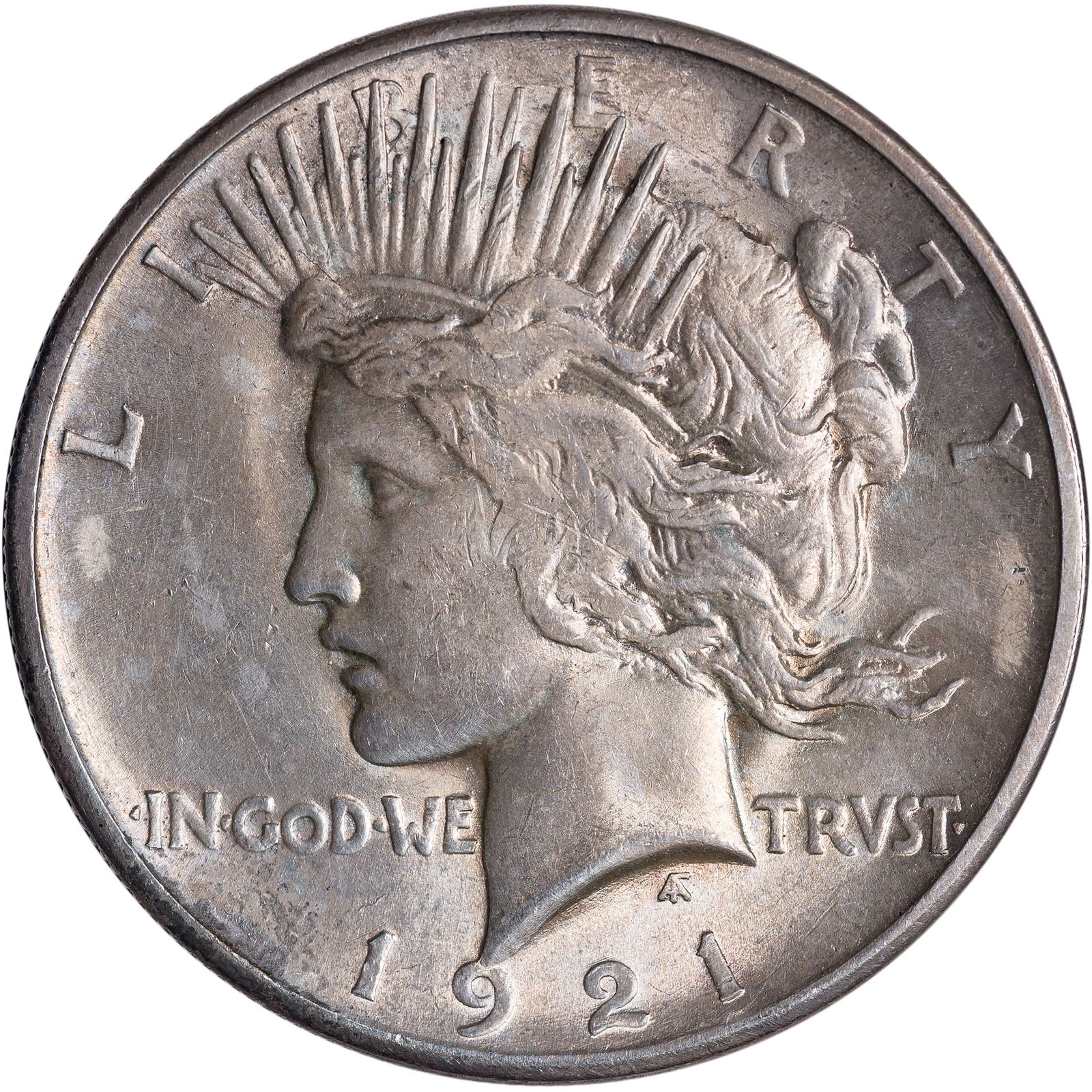 Choice BU-63 Details 1921 Peace Dollar: Shows a light wipe on both sides, otherwise choice.