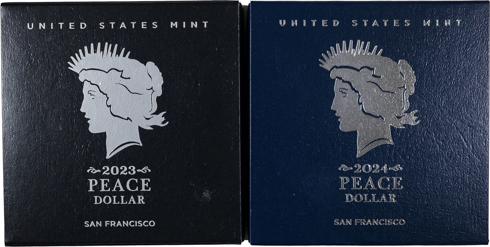 2023 & 2024 Proof Peace Dollar Pair: Both are housed in OGP. (Total: 2 pcs)
