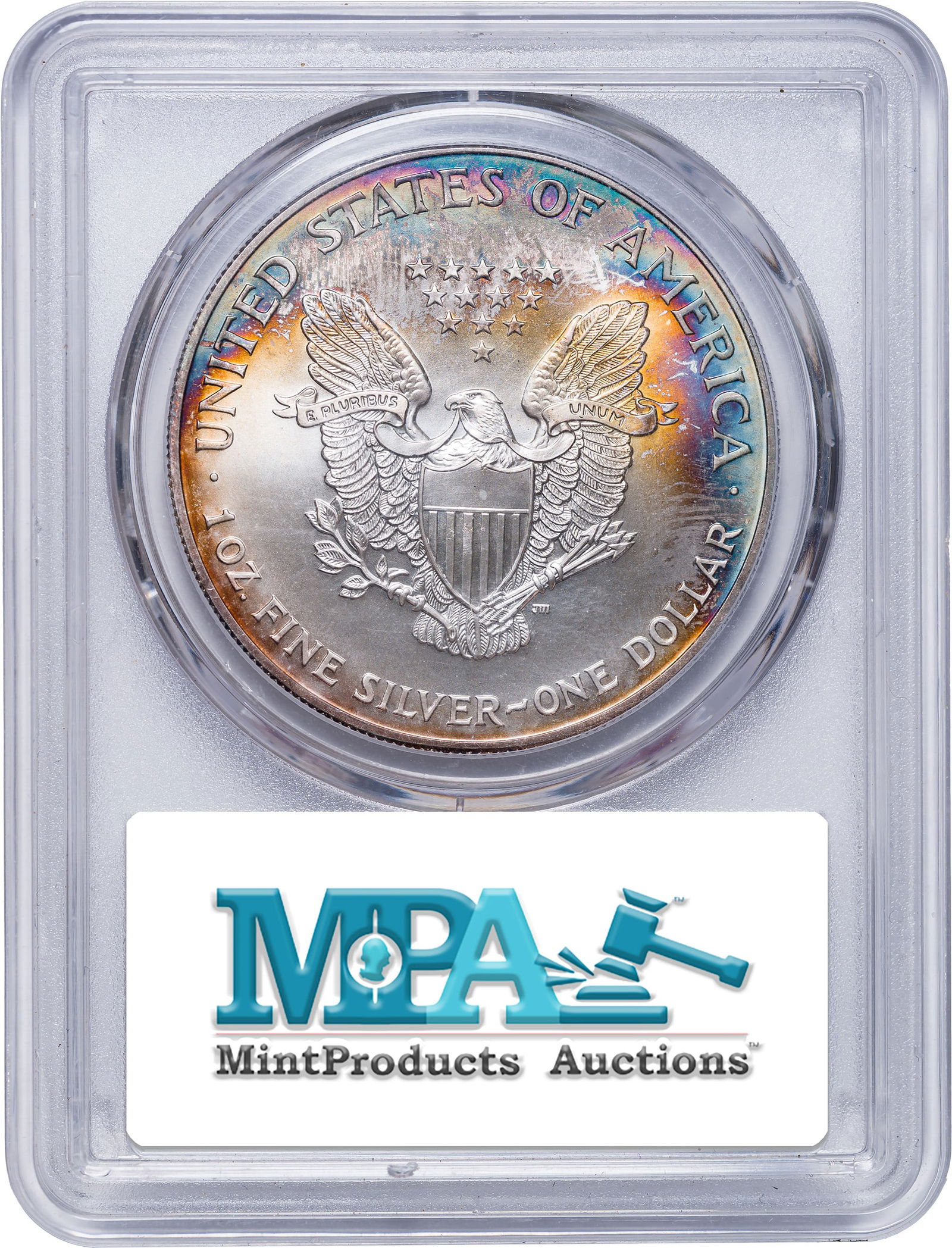 PCGS MS-68 Toned 2001 American Eagle Dollar - 2