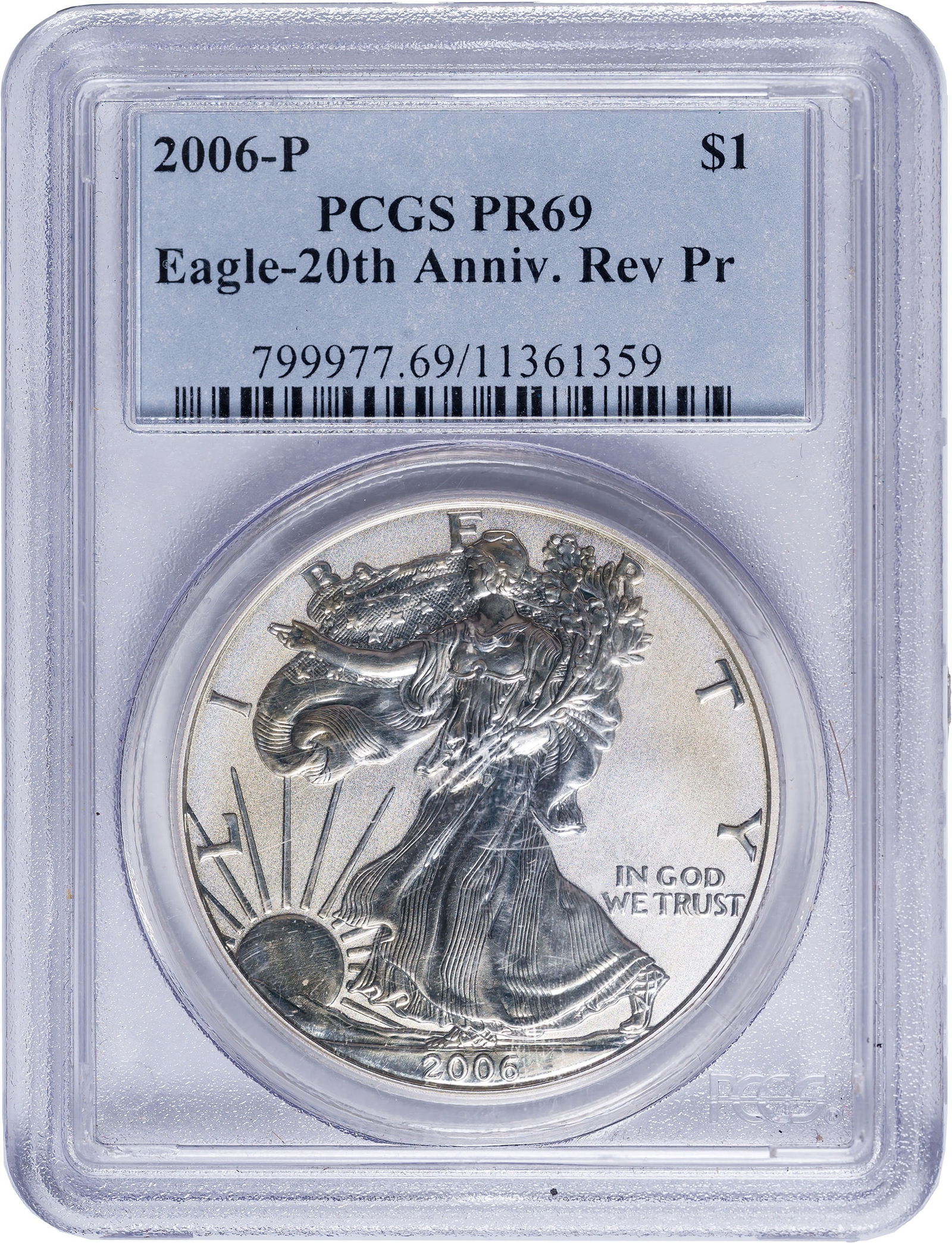 PCGS PR-69 Reverse Proof 2006 Silver Eagle (1 of 2)