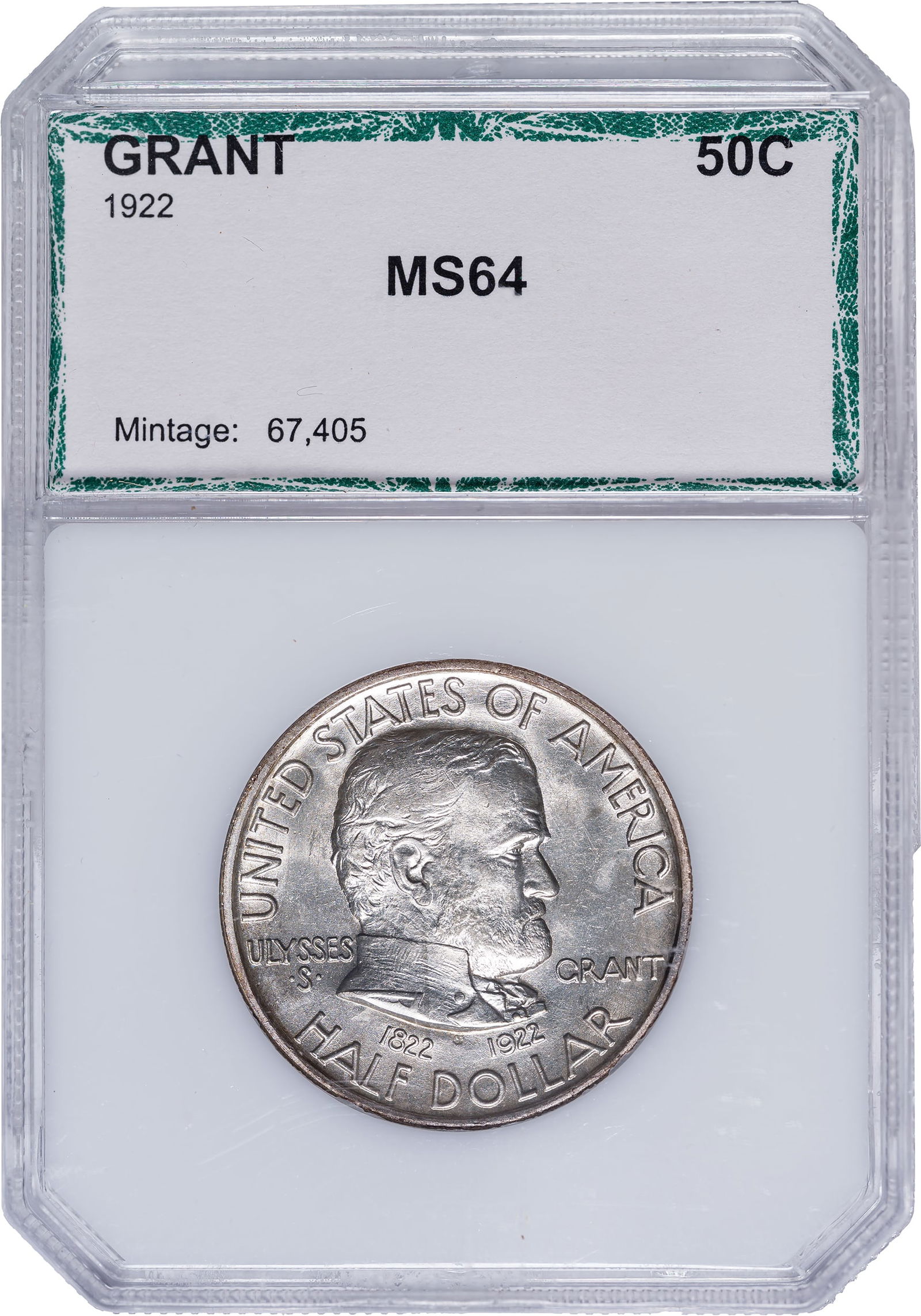 PCI MS-64 1922 Grant Half Dollar: Satiny, sharp, and lustrous.