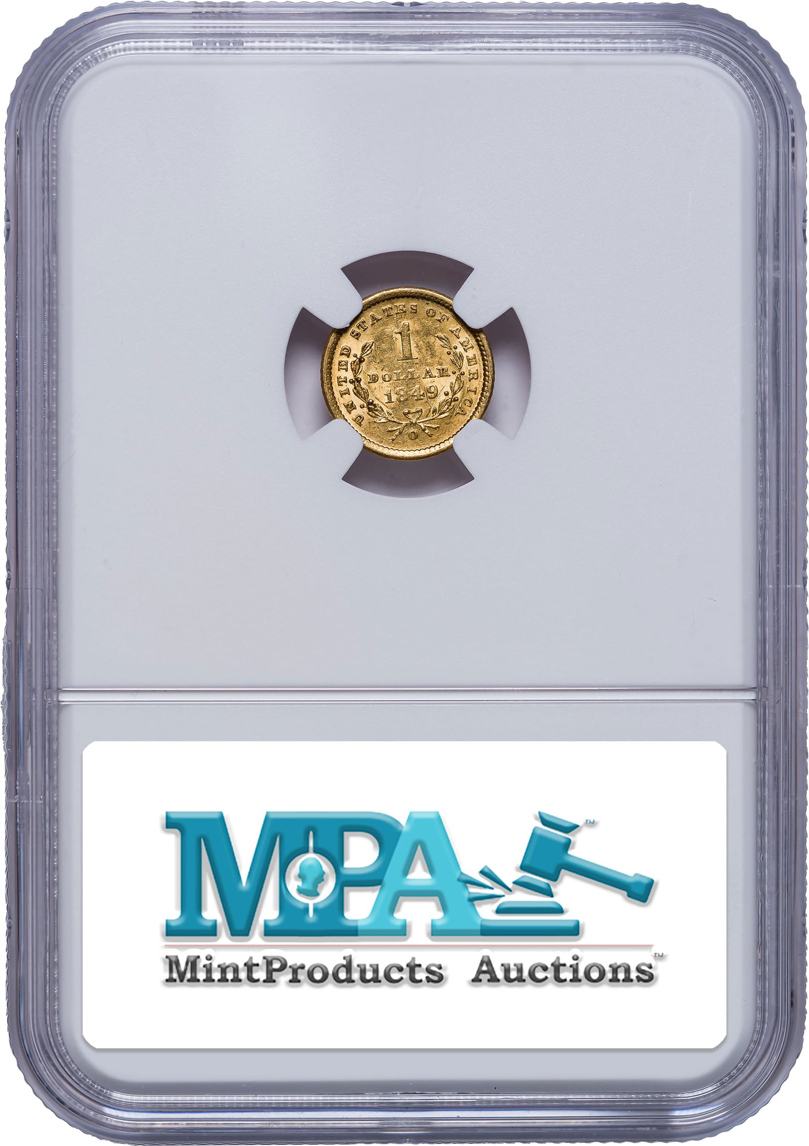 NGC MS-62 1849-O $1 Gold - 2