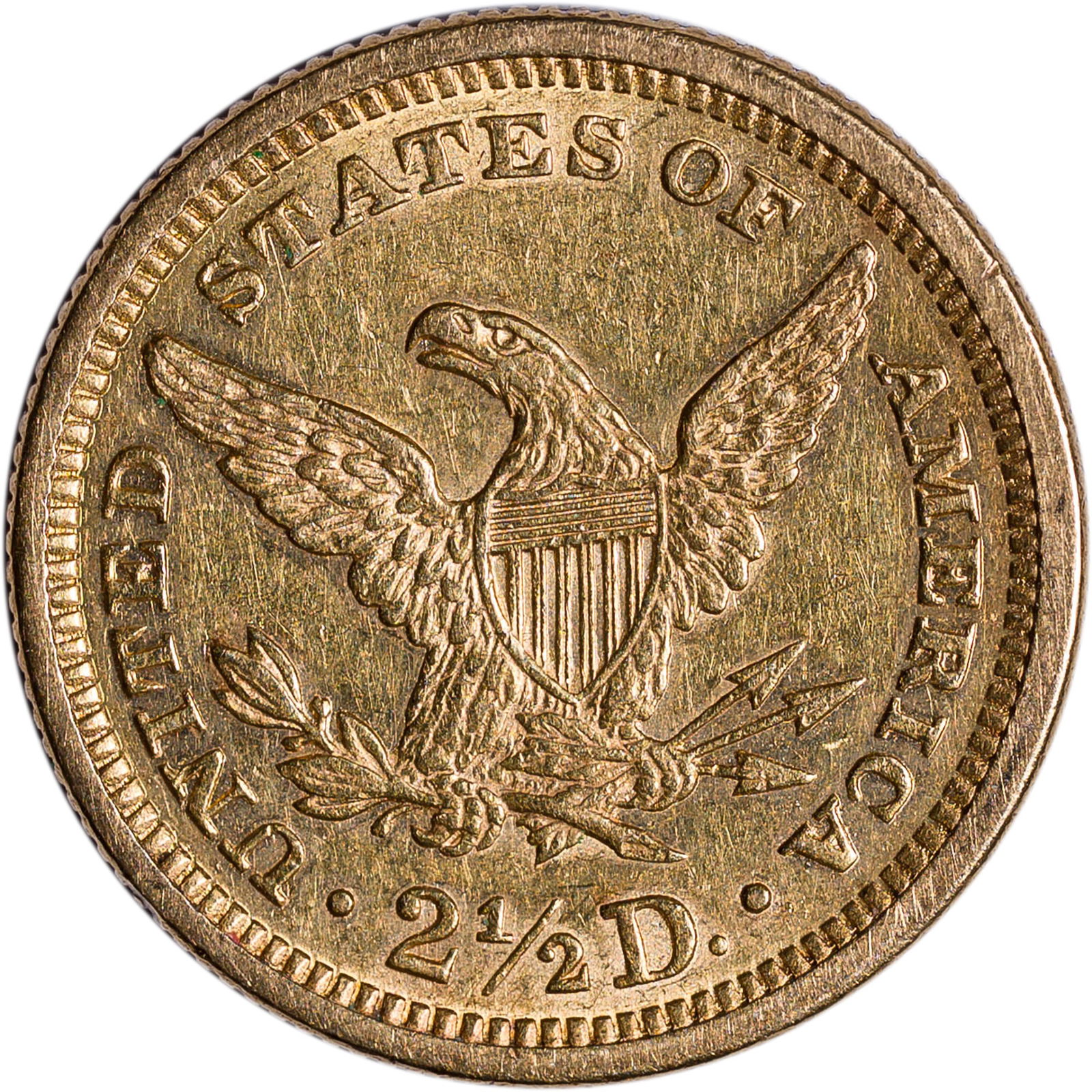 AU-50+ 1874 $2.50 Gold Liberty - 2