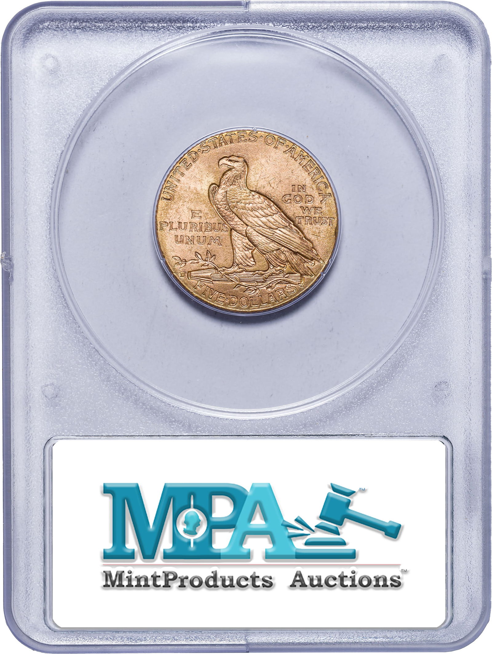 PCGS MS-62 Rattler 1909-D $5 Indian - 2