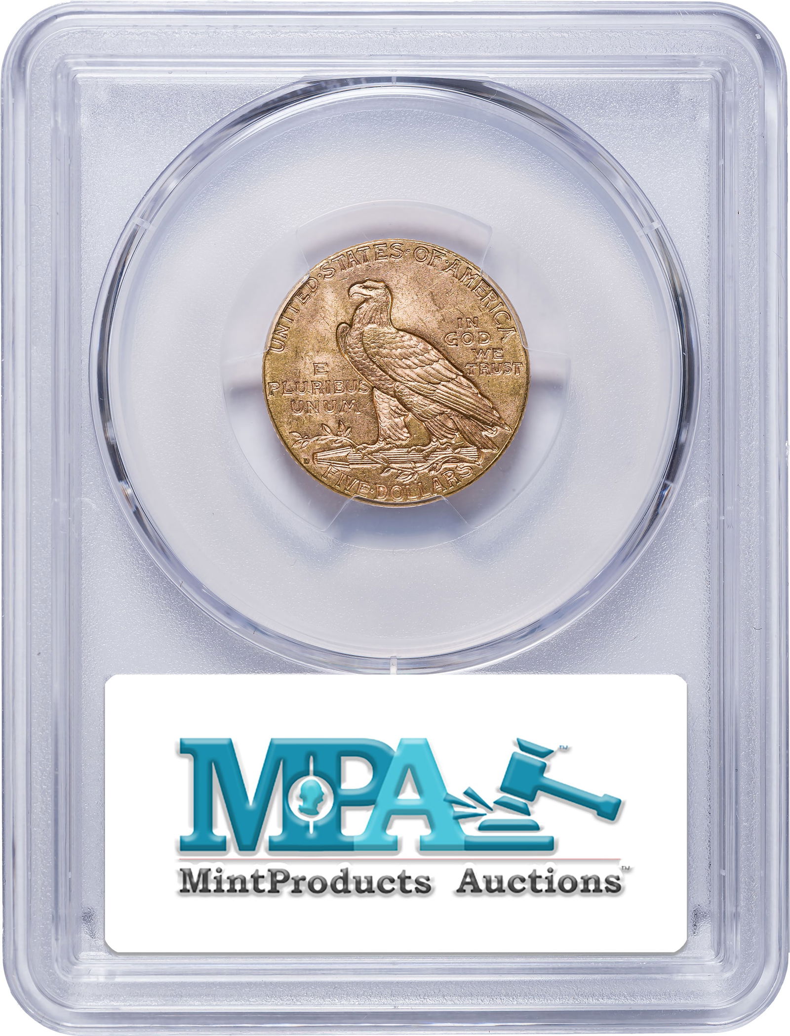 PCGS MS-63 1909-D $5 Gold Indian - 2