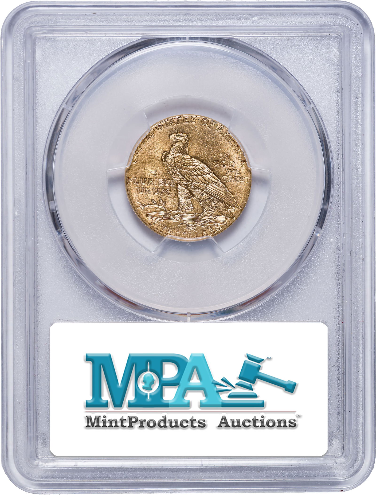PCGS MS-63 CAC 1912 $5 Gold Indian - 2