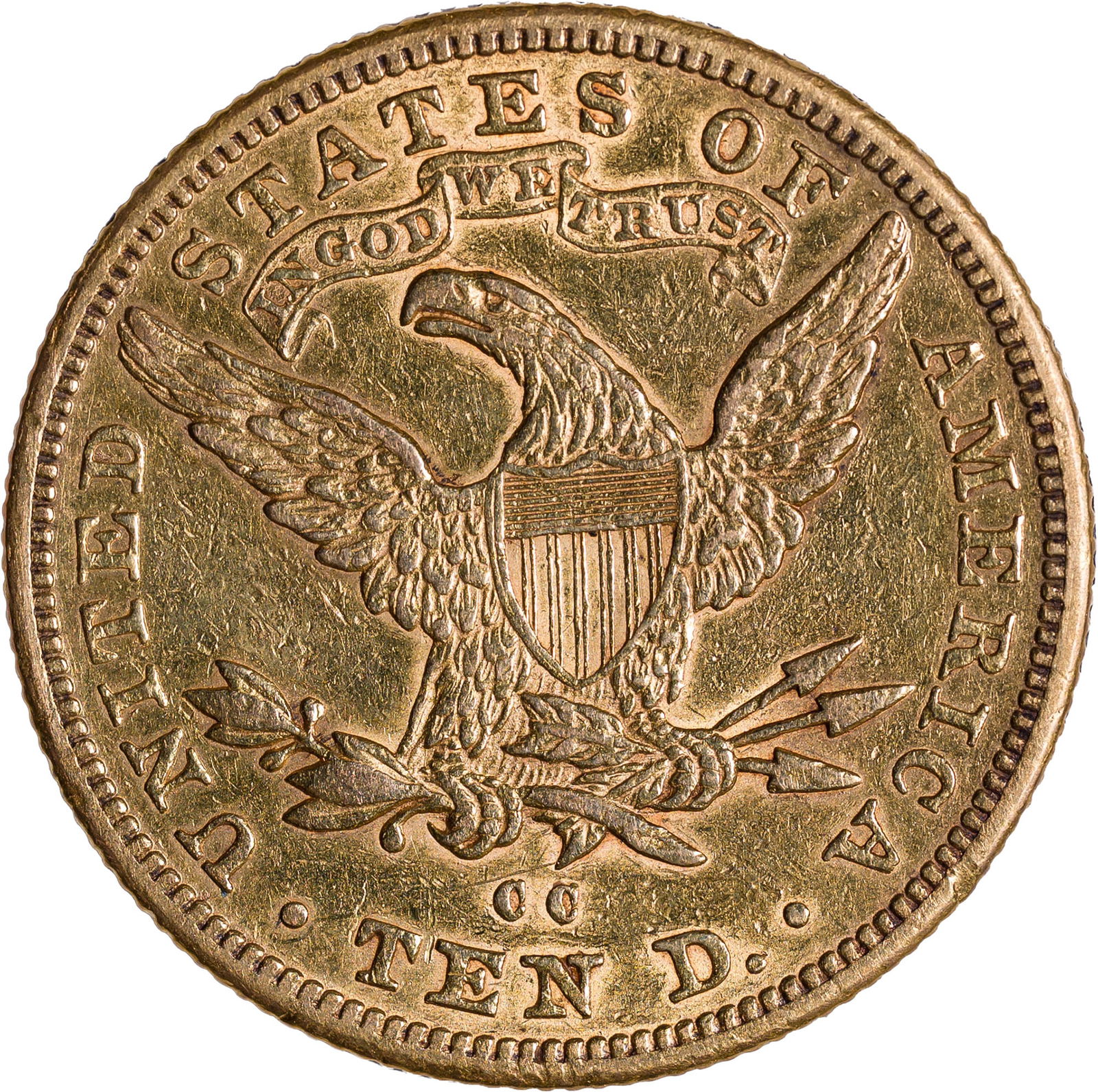 AU Details 1891-CC $10 Gold Liberty - 2