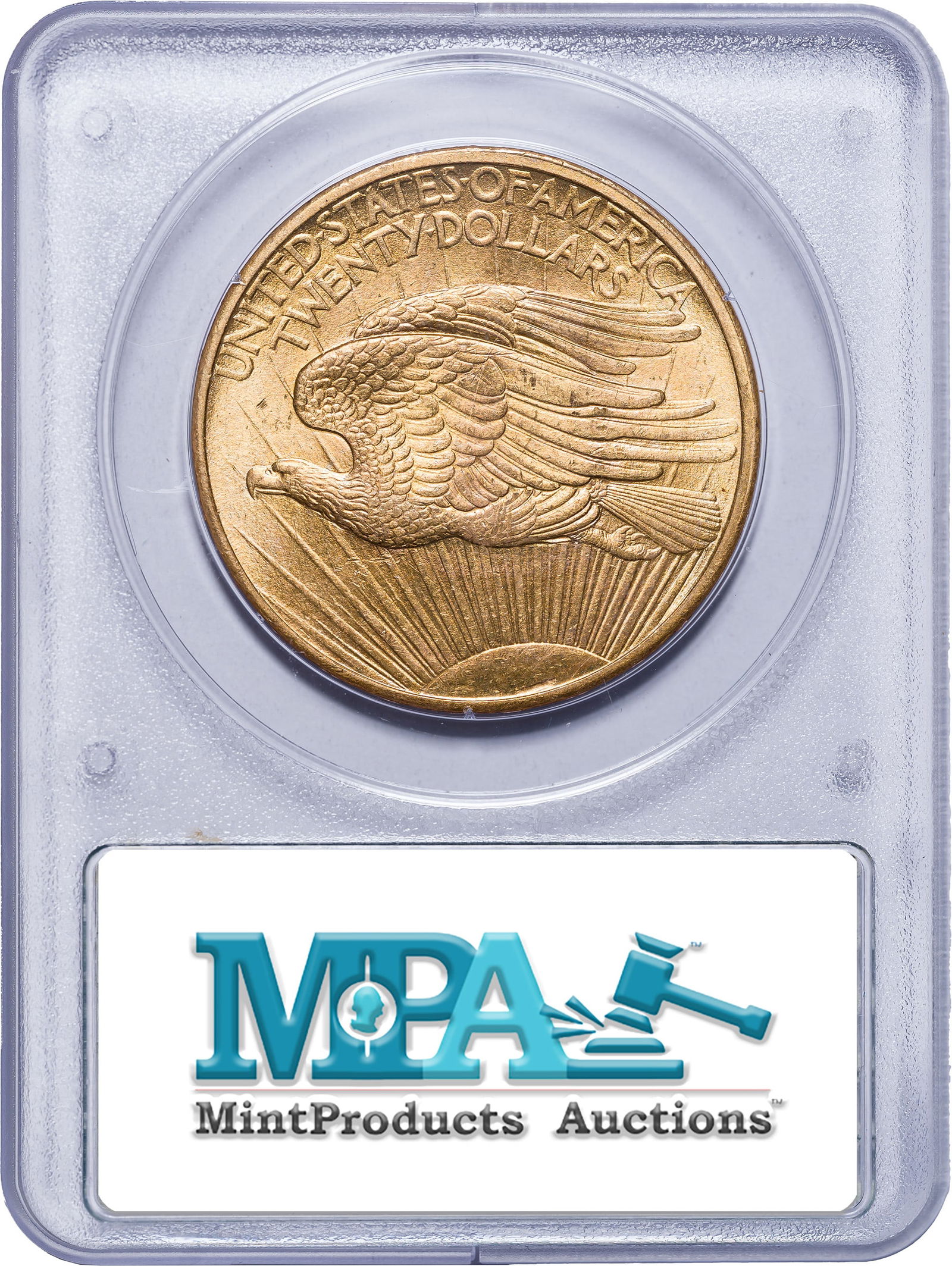 PCGS MS-64 Rattler 1908 $20 St. Gaudens Gold - 2