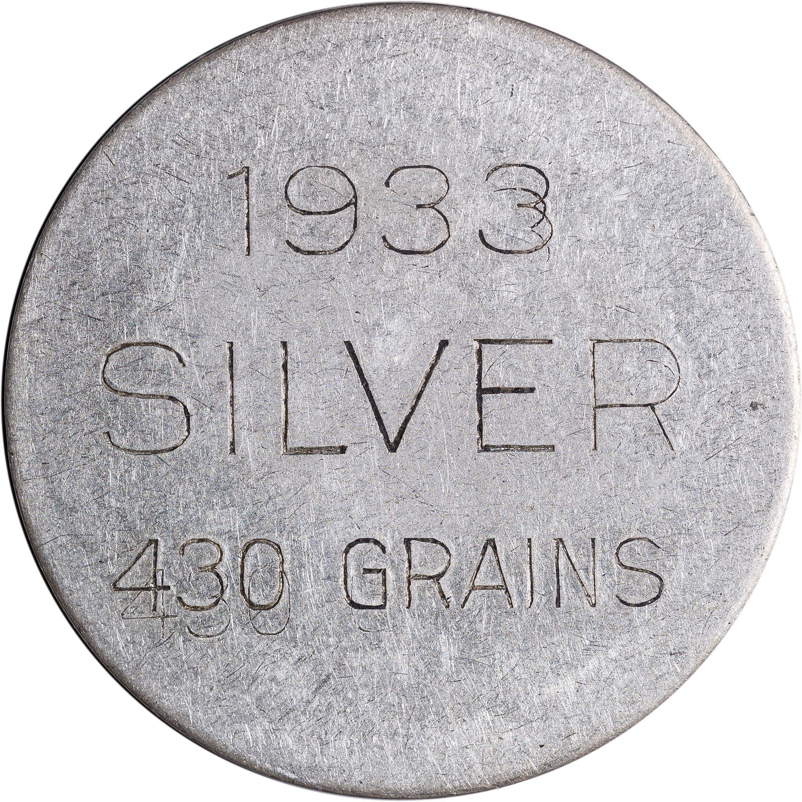 AU-50 1933 Pedley Ryan Dollar: HK-825. Denver. 430 Grains of silver.