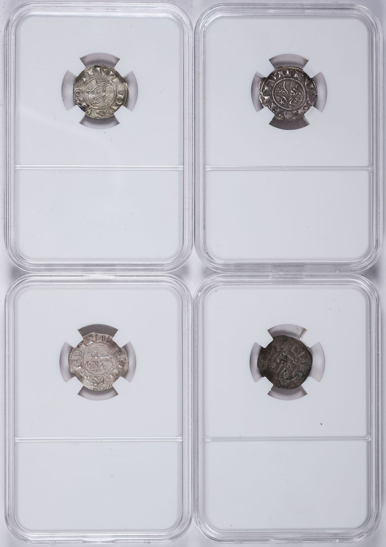 4 Pcs 1100's Crusader Silver Deniers - 2