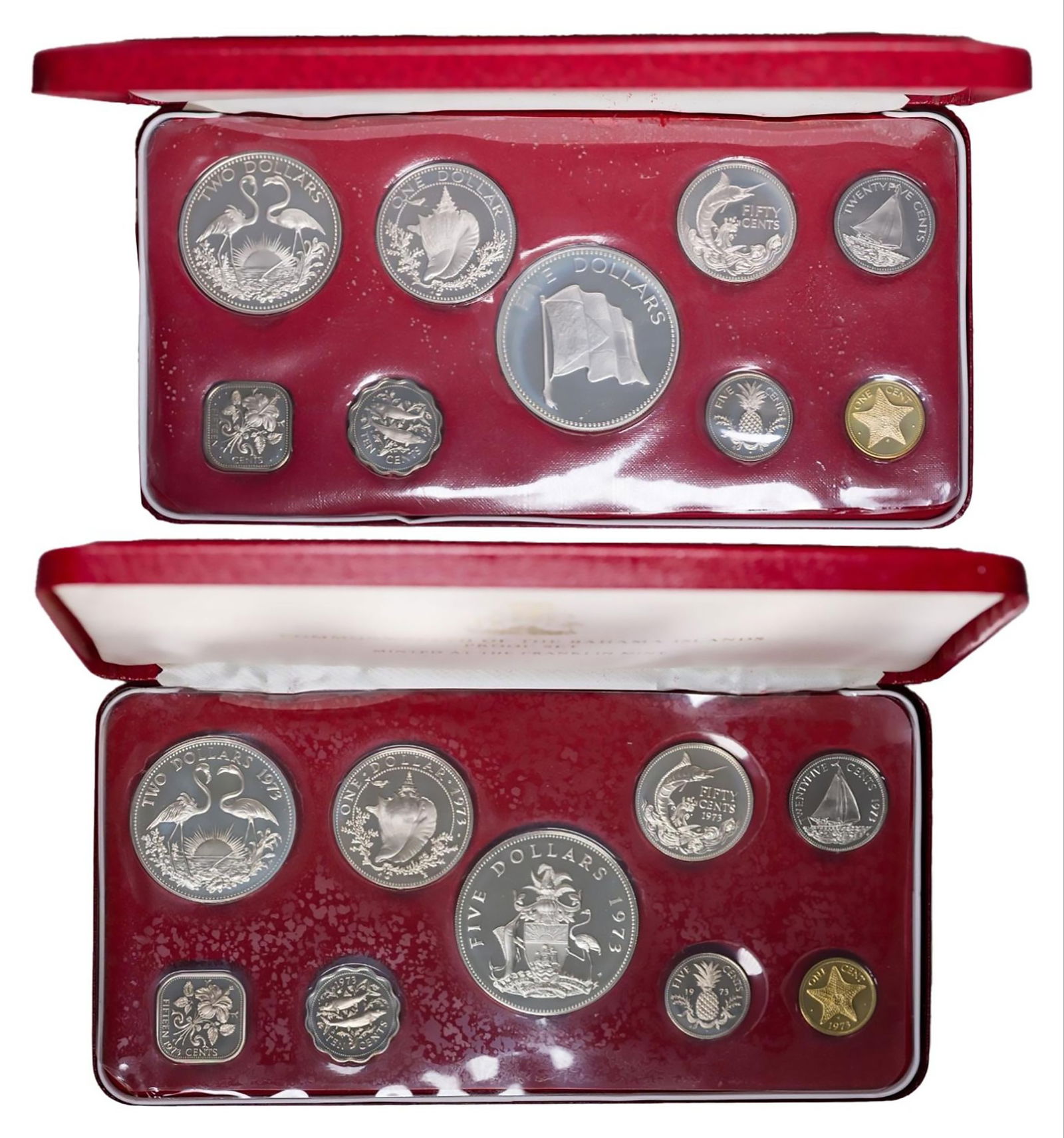 Bahamas. 1973 & 1974 Silver Proof Sets: Each contains just under 3 ounces of pure silver. Housed in OGP. (Total: 2 pcs)