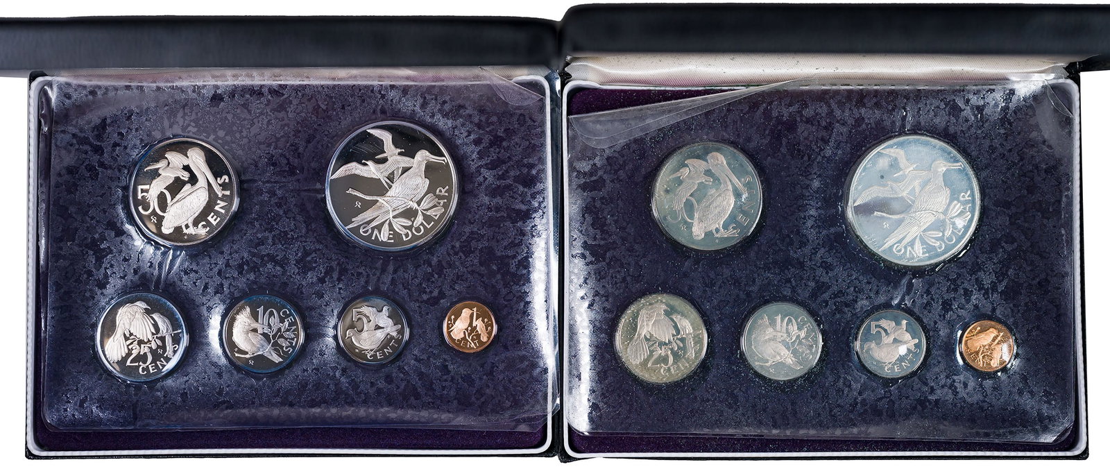 British Virgin Islands. 1973 Silver Proof Set Duo: Each includes 6 coins and contains just over 3/4 ounce of pure silver. Housed in OGP. (Total: 2 pcs)