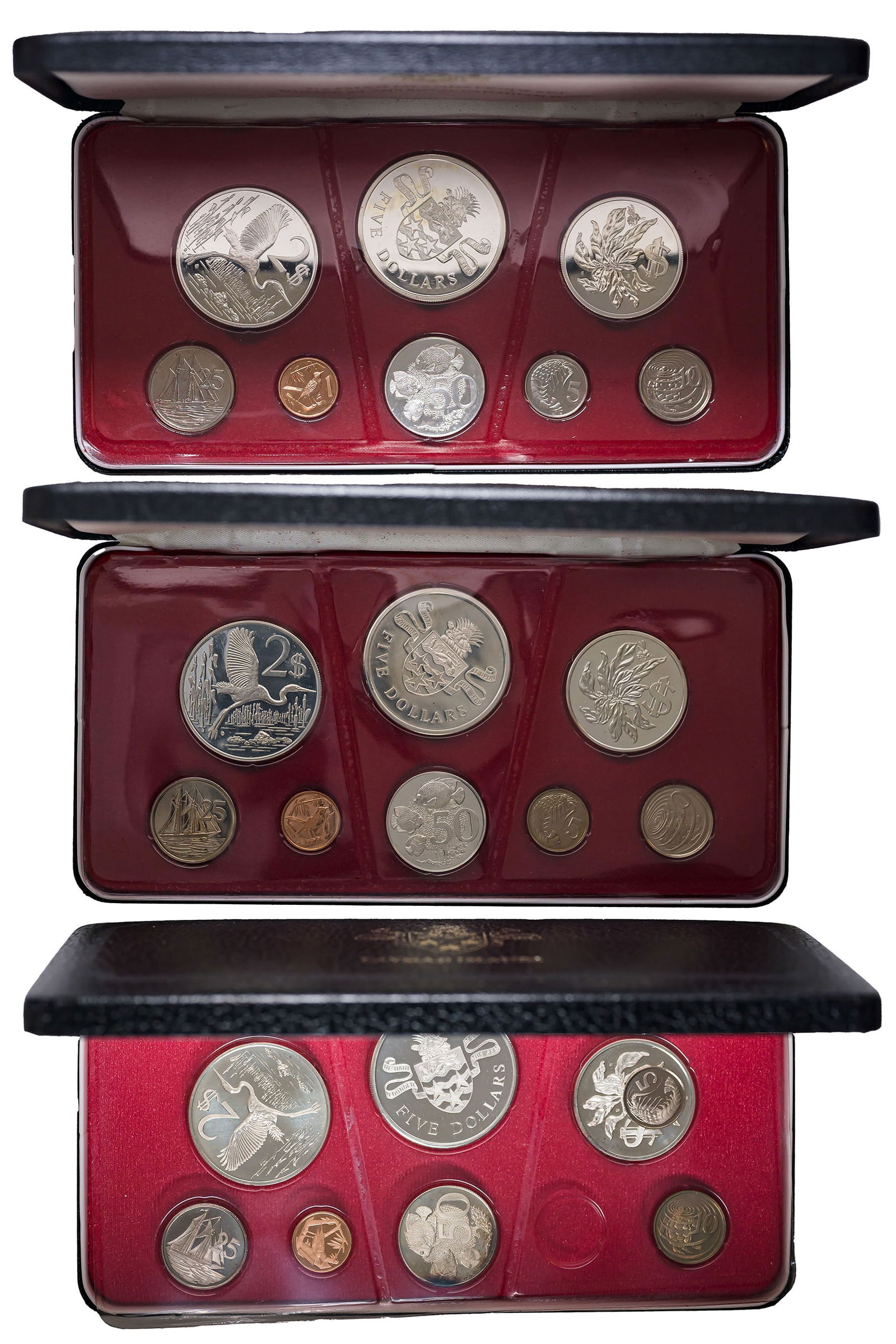 Cayman Islands. 3 Pcs 1970's Silver Proof Sets (1 of 1)