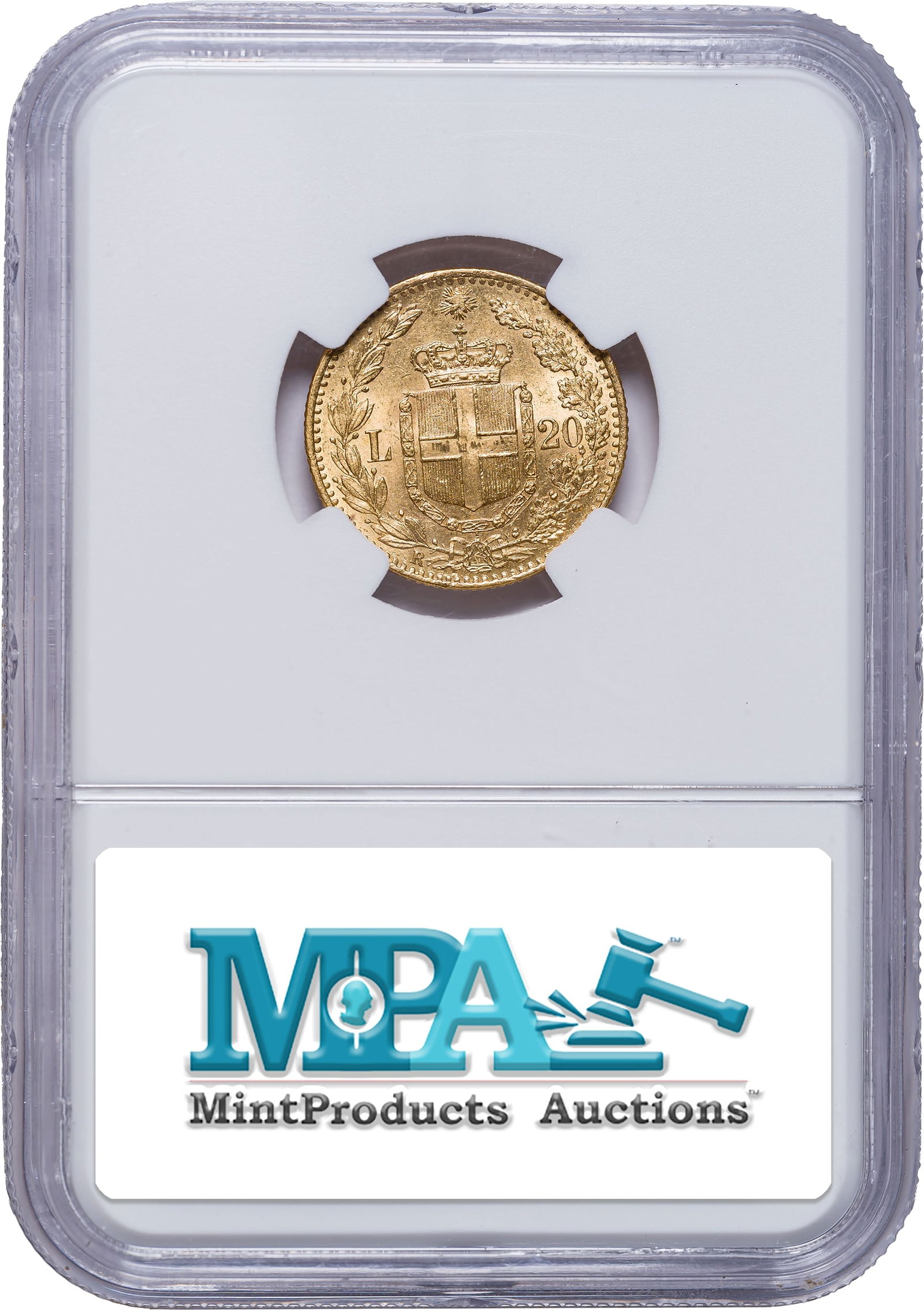 Italy. NGC MS-63 1881-R 20 Lire Gold - 2