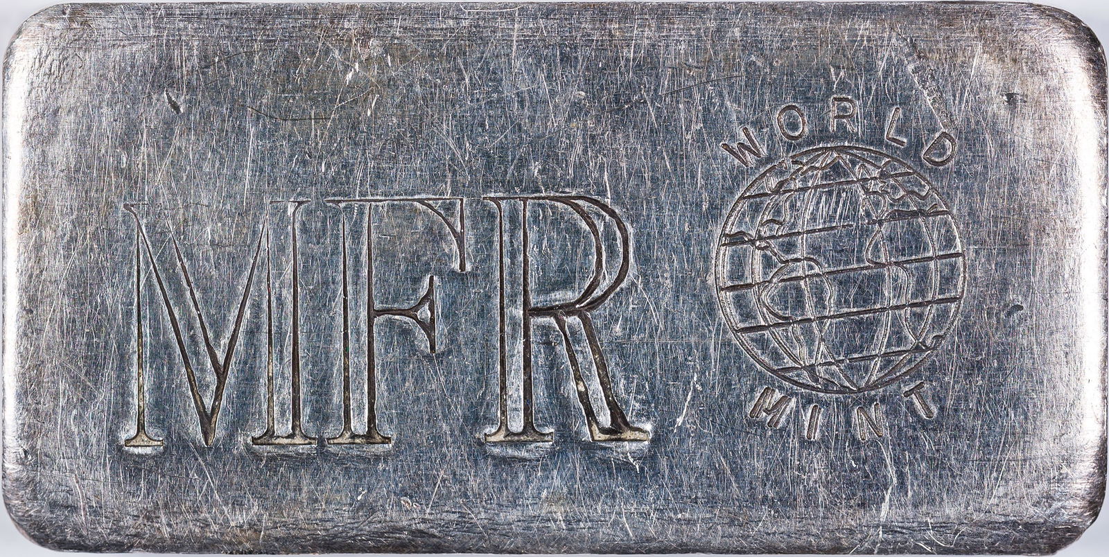 Three Ounce Cast Silver Bar: MFR World Mint. .999 fine.