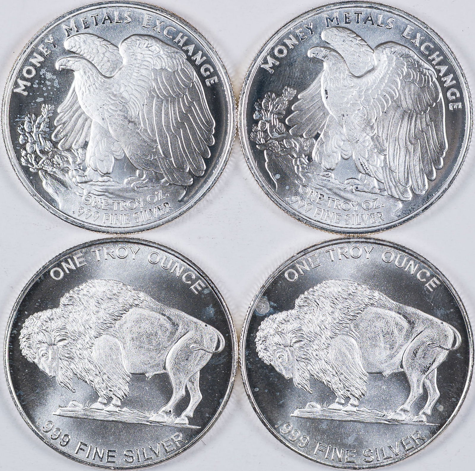 4 Pcs 1 Ounce Silver Rounds - 2