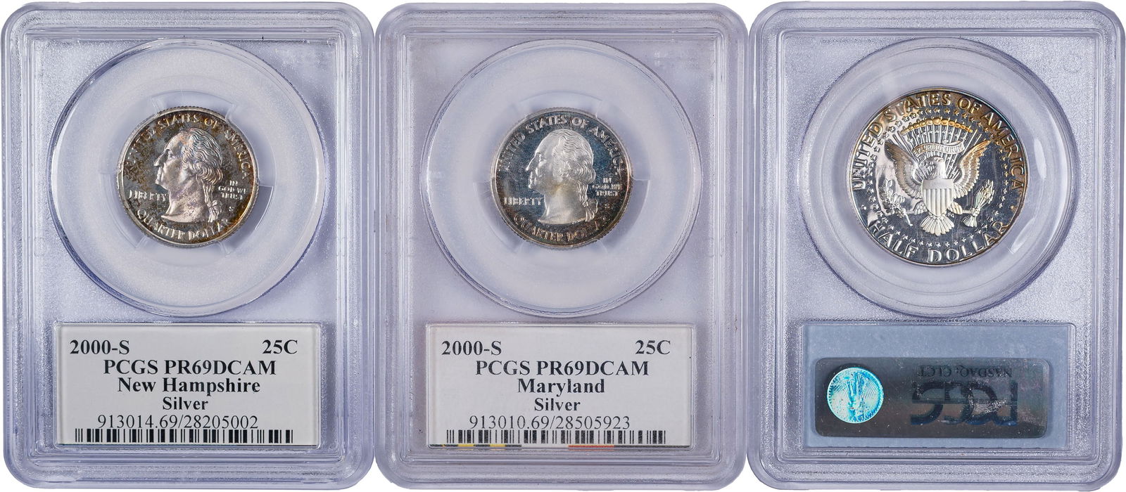 Eclectic PCGS Toned Silver Coin Threesome - 2
