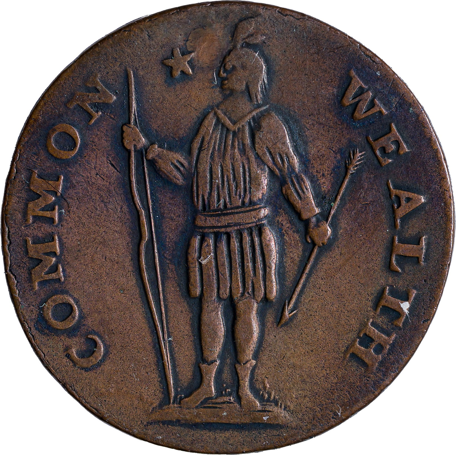 Massachusetts. Choice VF-35 1787 Cent: Lightly cleaned long ago, but long since recovered in a most attractive manner. Deep golden-brown surfaces are mark-free to the unaided eye.