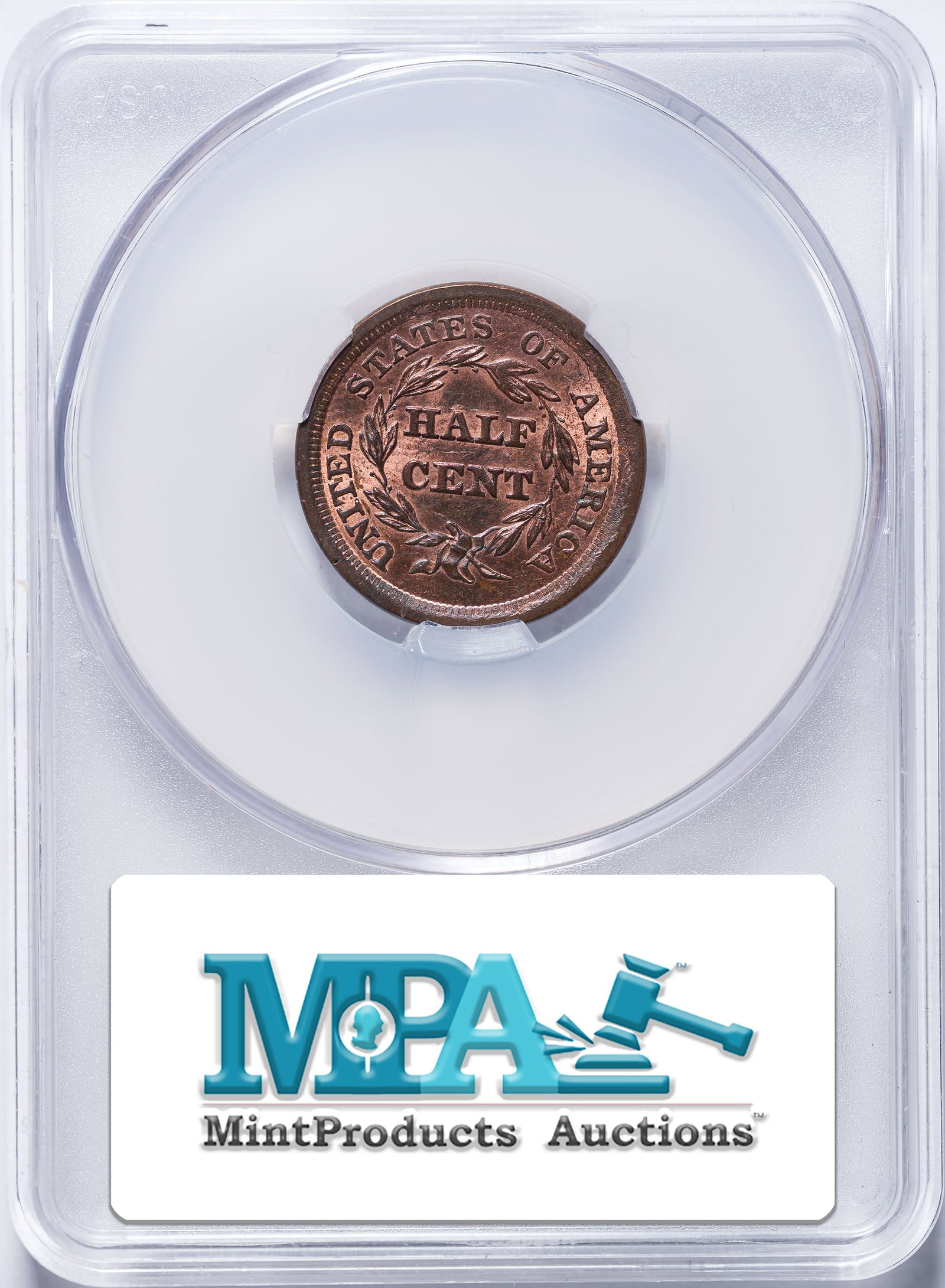 CACG MS-64 RB 1855 Half Cent - 2