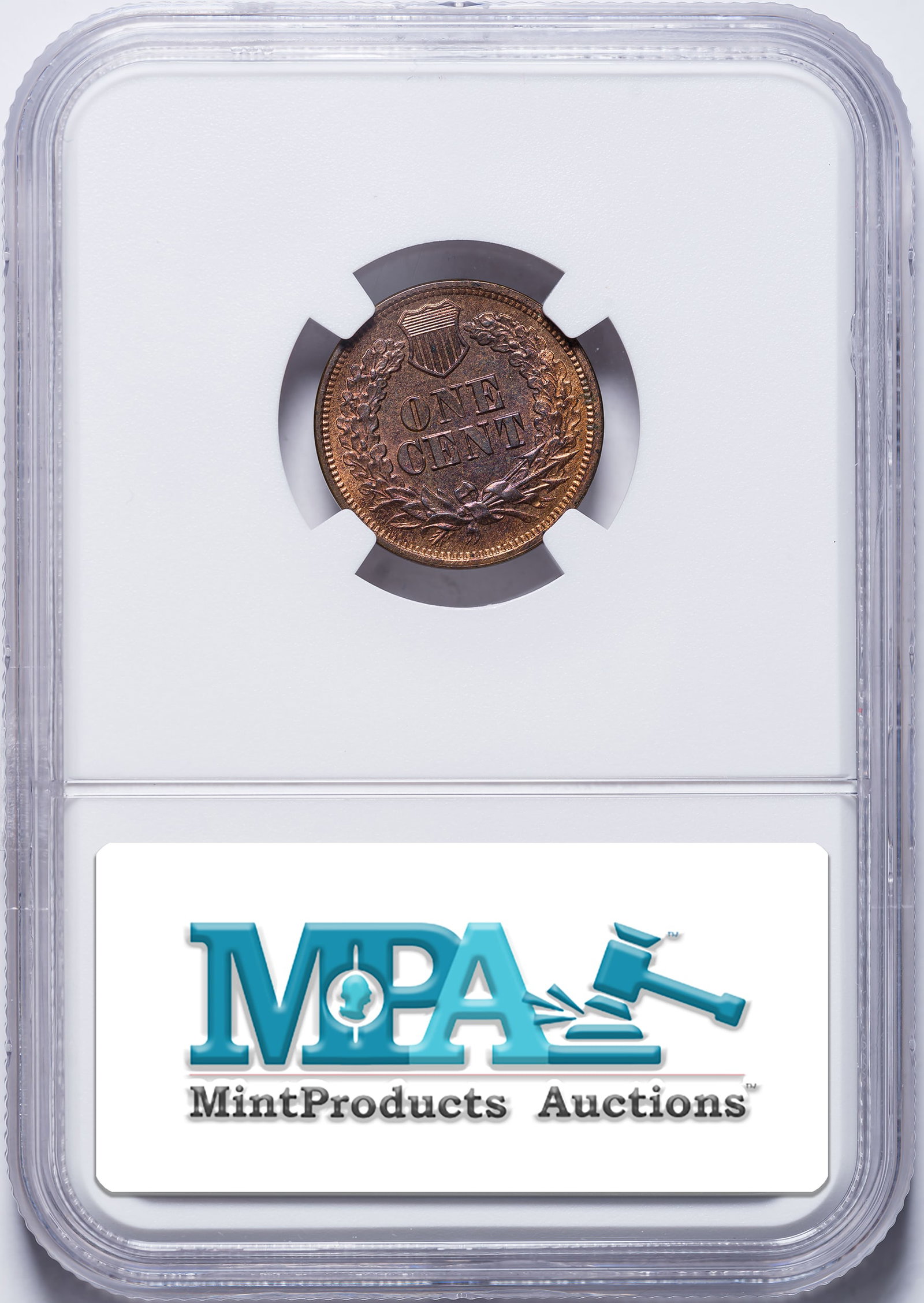 NGC MS-65 RB 1866 CAC Re-cut Date Indian Cent - 2