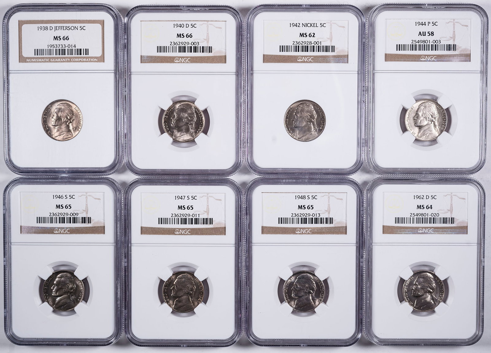 NGC-Certified Jefferson Nickel Selection (1 of 2)