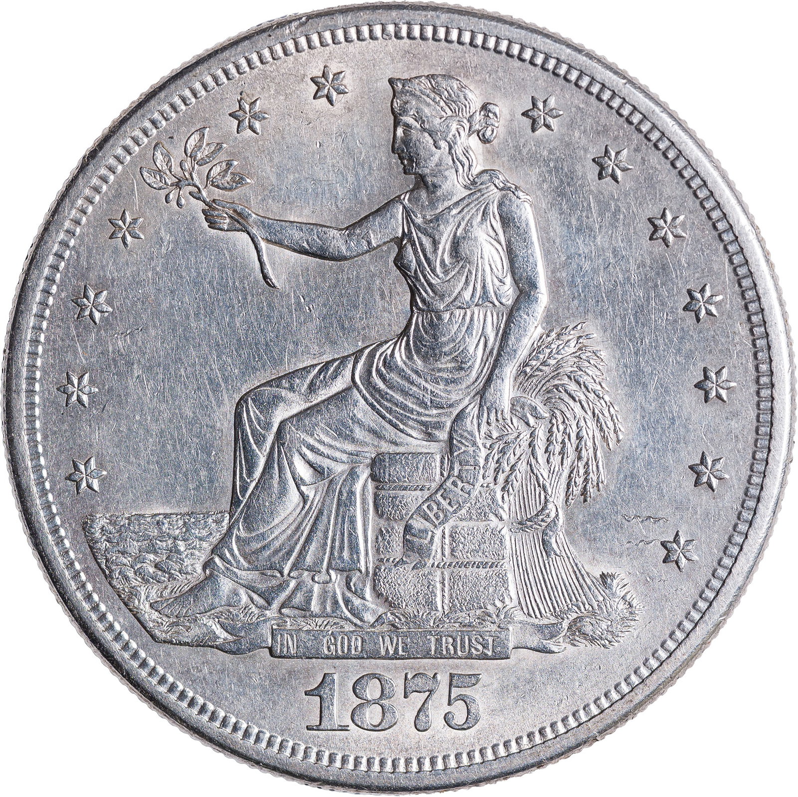 MS-60 Details 1875-S Trade Dollar (1 of 2)