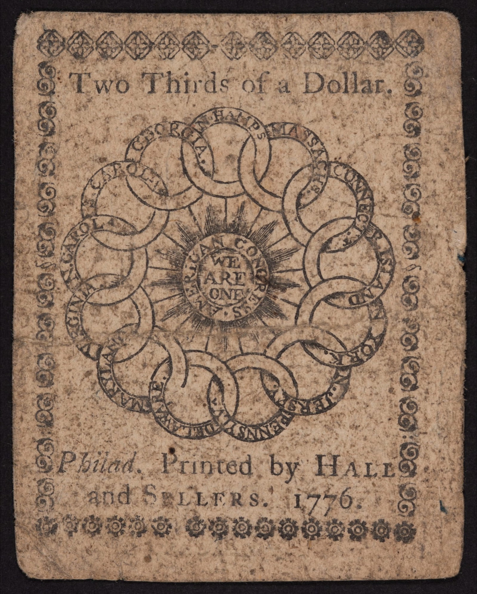 VF 1776 $2/3 Continental Currency - 2
