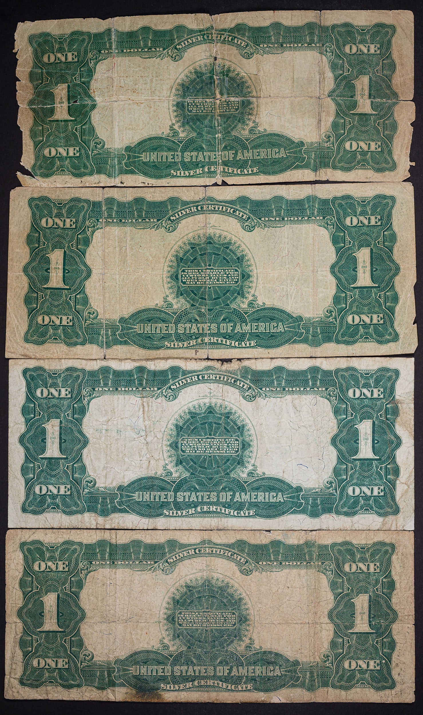 Four Fine to VF Black Eagle $1 Notes - 2