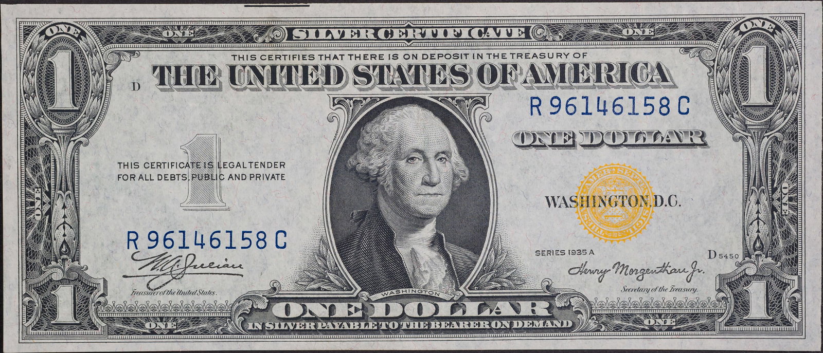 Choice AU-58 1935-A North Africa $1: Crisp and bright, and the sort of note that makes you look twice to be certain it's shy of New condition.