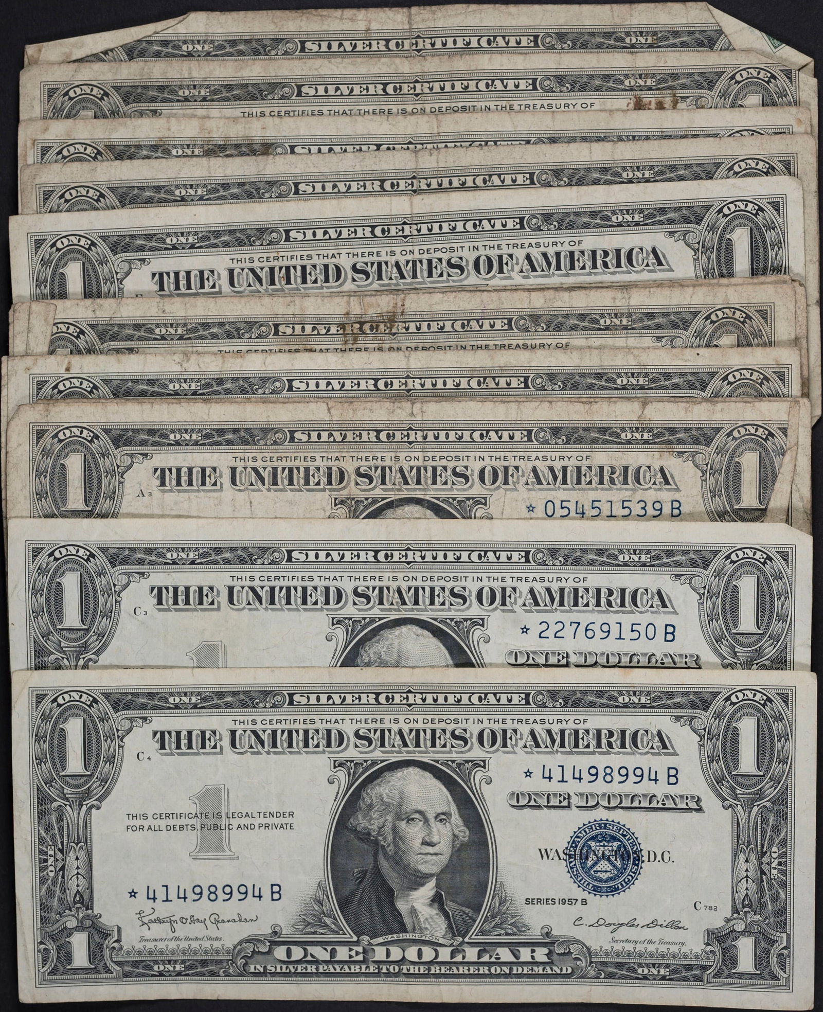 Group of 1957-B Silver Certificate Star Notes (1 of 1)