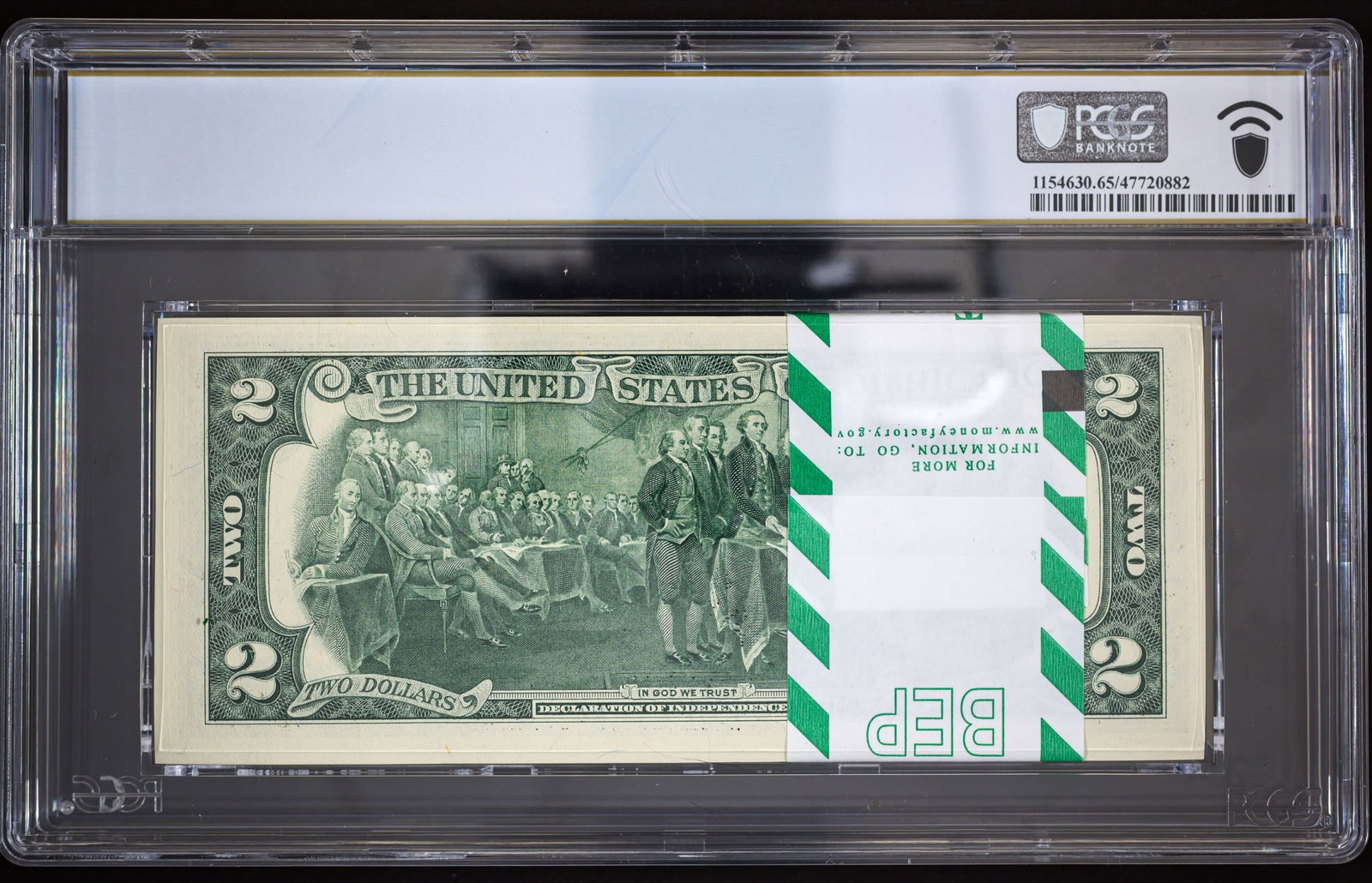 PCGS Gem-65 PPQ 2017-A $2 Star Notes Block - 2