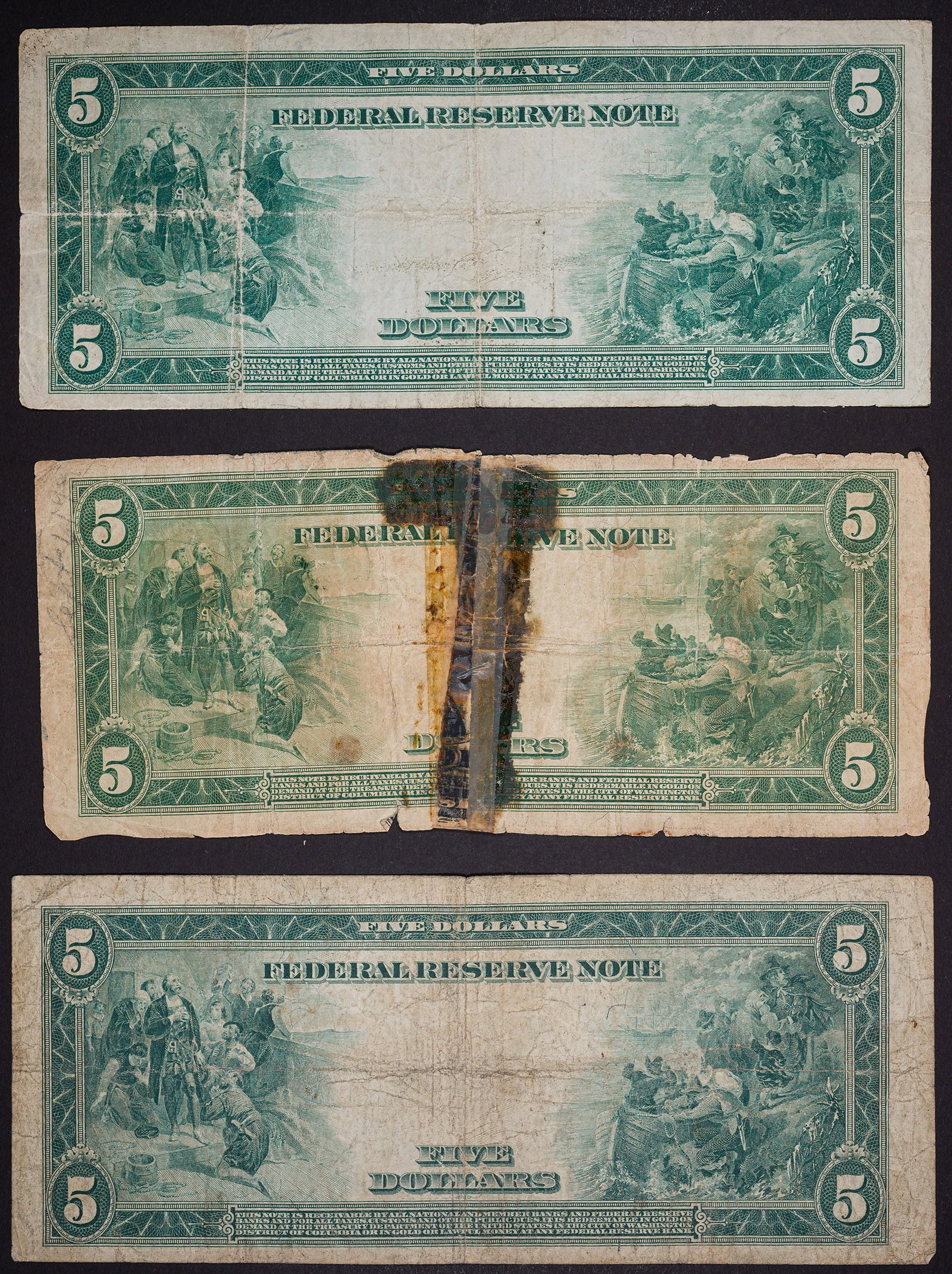 Three Series 1914 $5 Federal Reserve Notes - 2