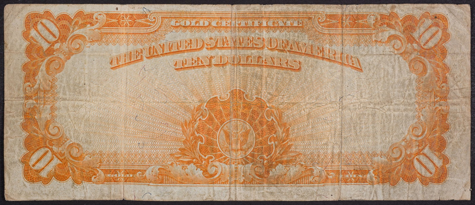 VF 1922 $10 Gold Coin Note - 2