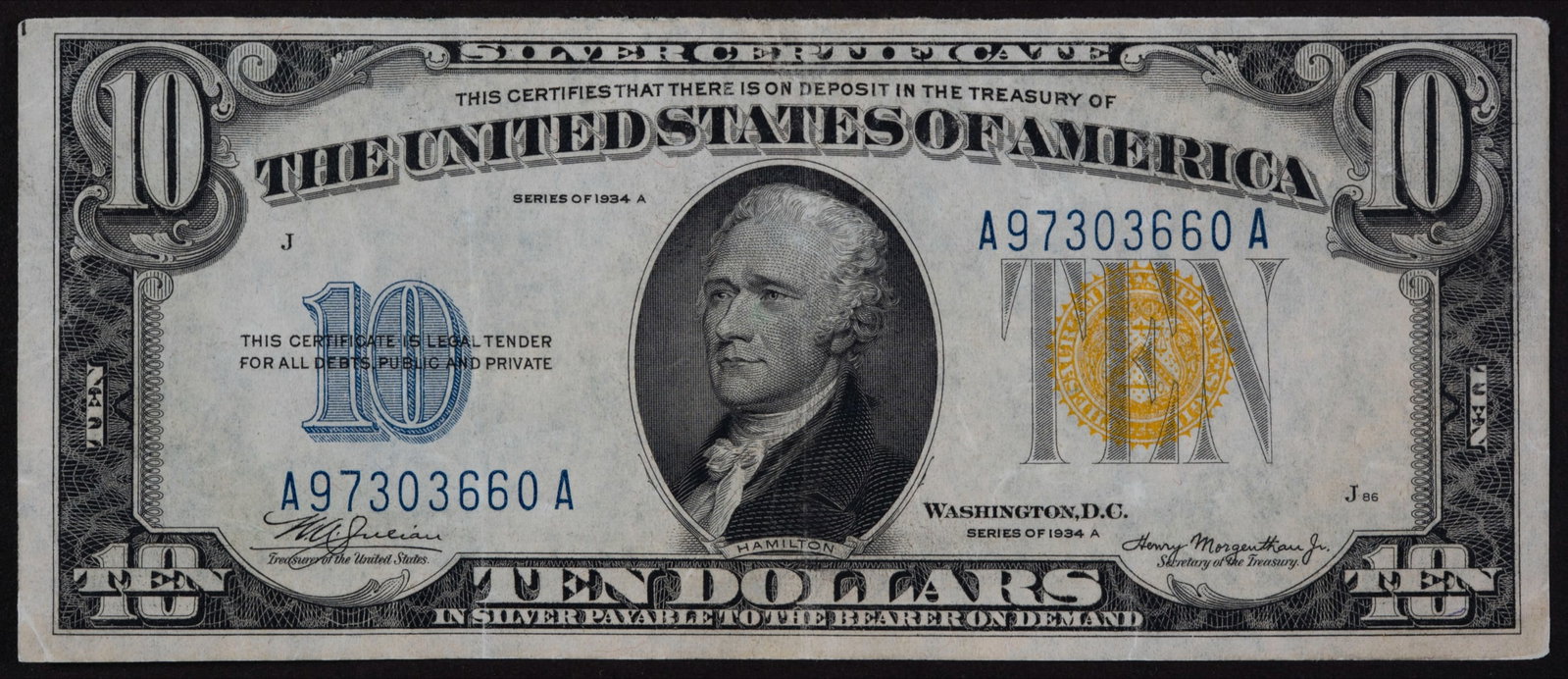 EF+ 1934-A $10 North Africa (1 of 2)