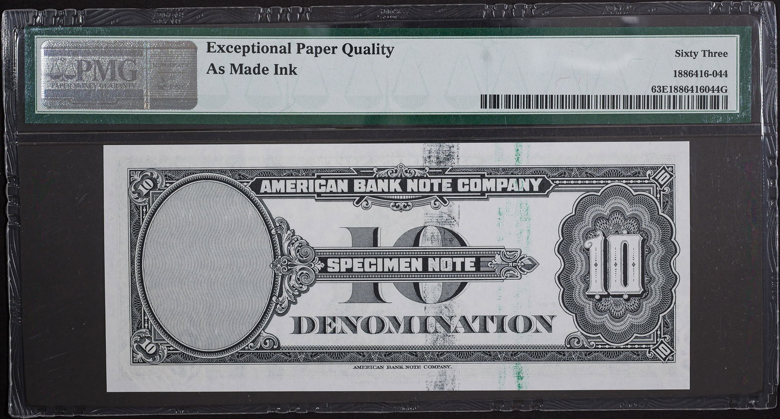 PMG-63 EPQ American Bank Note $10 Specimen - 2