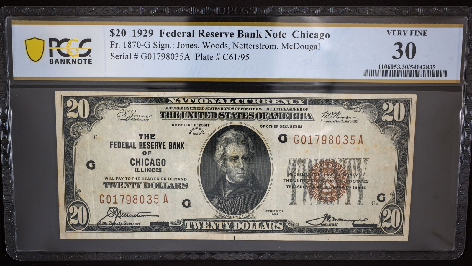 PCGS VF-30 1929 National Currency $20 (1 of 2)