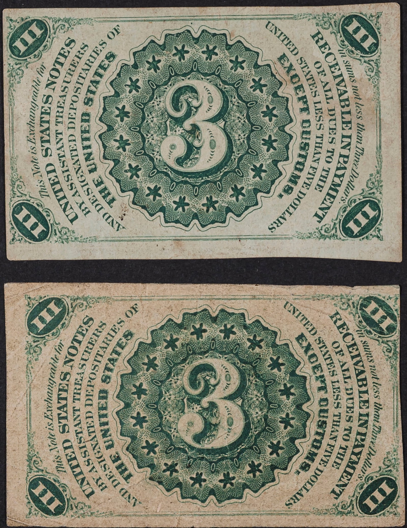 VF 3-Cents Fractional Currency Duo - 2